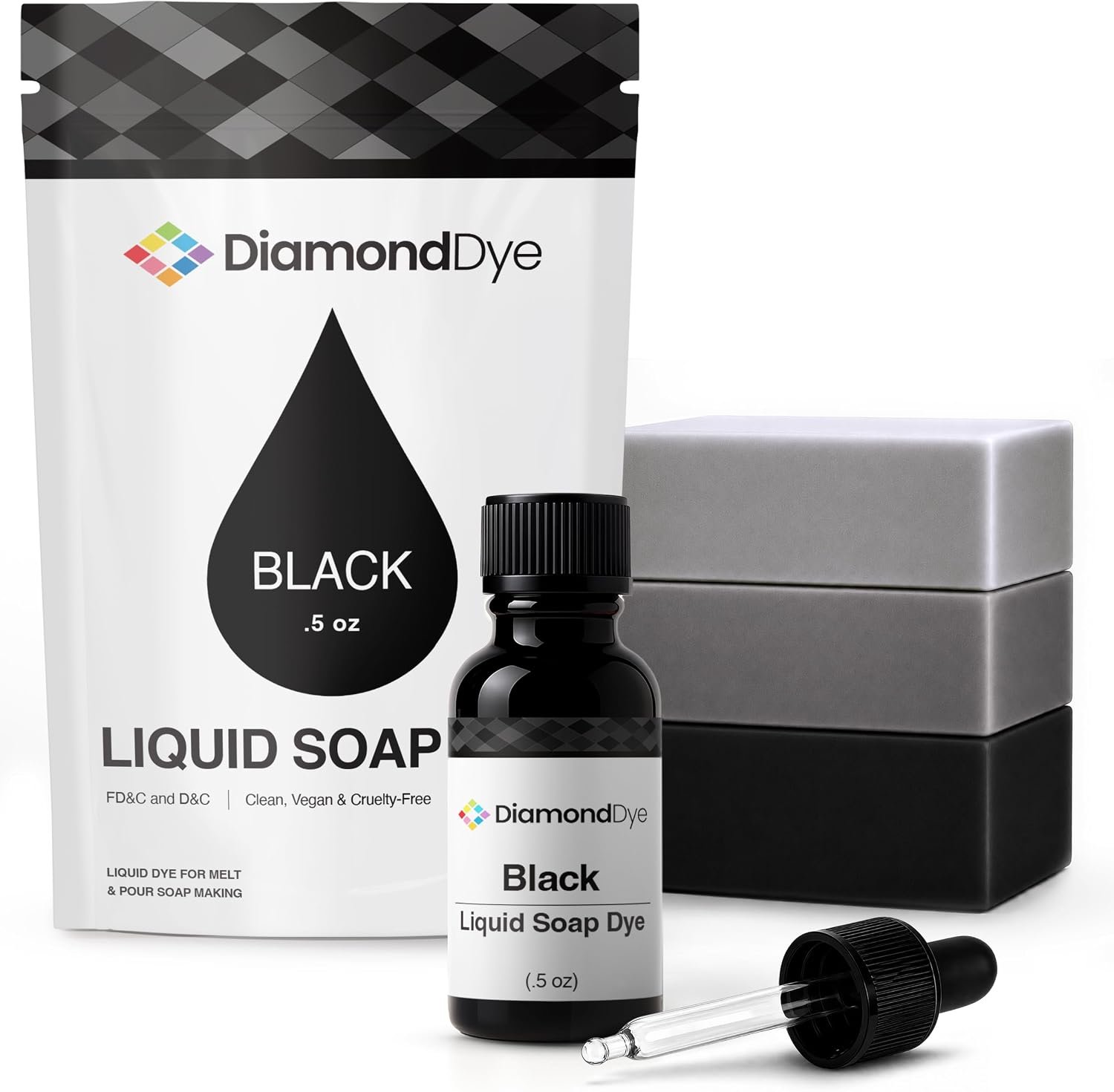 Black Liquid Soap Dye, Soap Making, Bath Bombs & More, Skin Safe, .5 oz