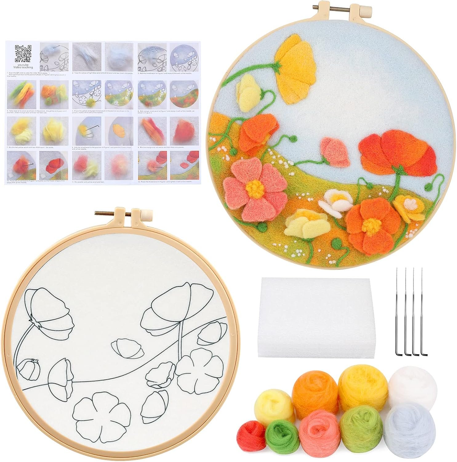 Mayboos Needle Felting Starter Set, Needle Felting Painting Kit