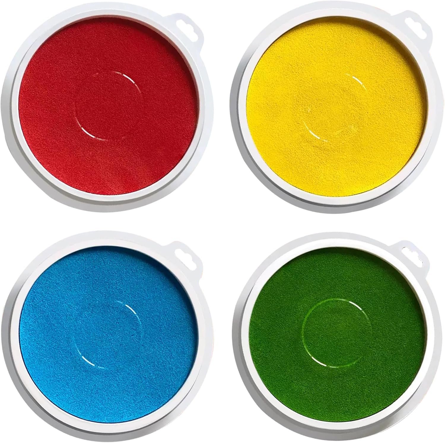 Large Washable Ink Pad Set, 7 Inch Stamp Pads for Kids Classroom Stamps, Scrapbook Supplies & Fabric Crafts (8-Colors) (4-Colors))