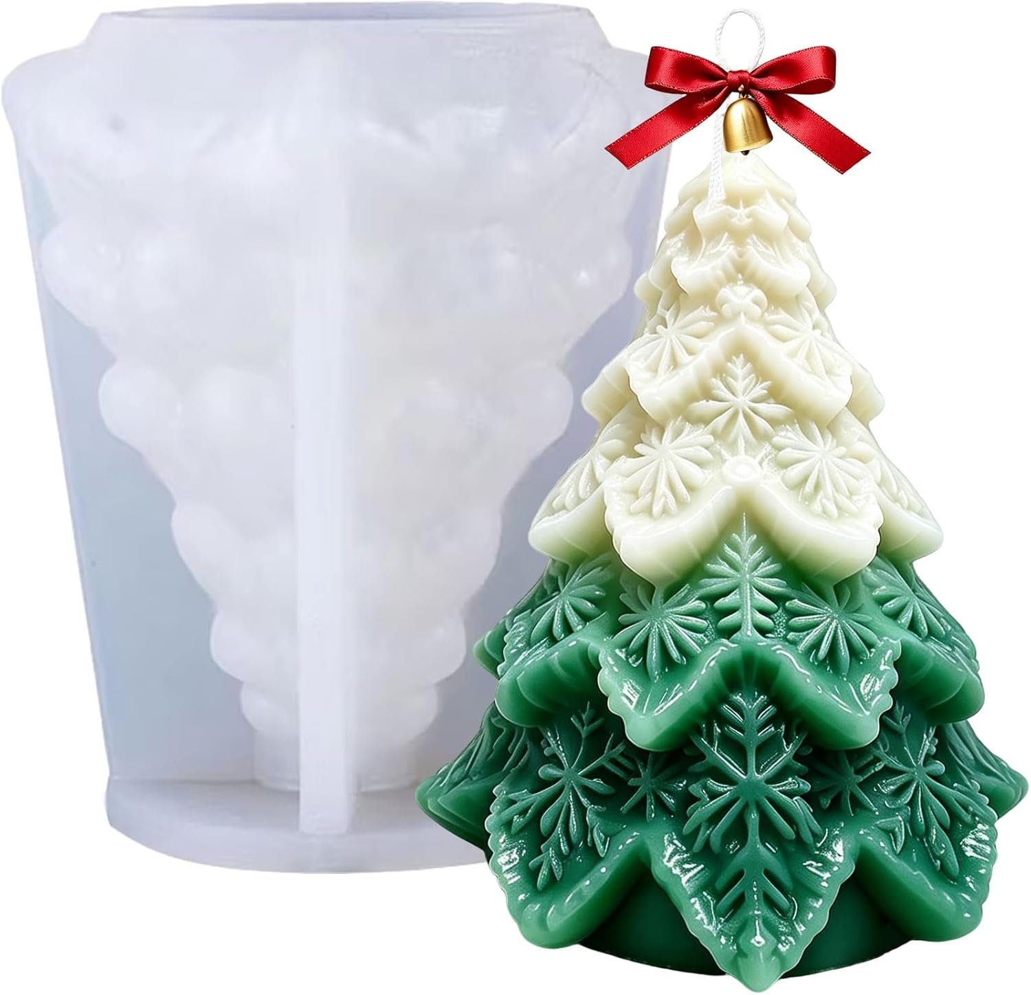 4.2 Inches Christmas Candle Molds, Christmas Tree Silicone Molds