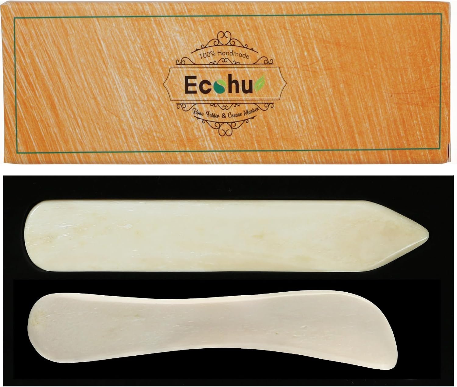 Ecohu Bone Folder & Creaser Tool – 2PCS – Scoring, Folding for Origami, Paper Crafts, Bookbinding, Leather Crafts and Card Making & Folding Paper