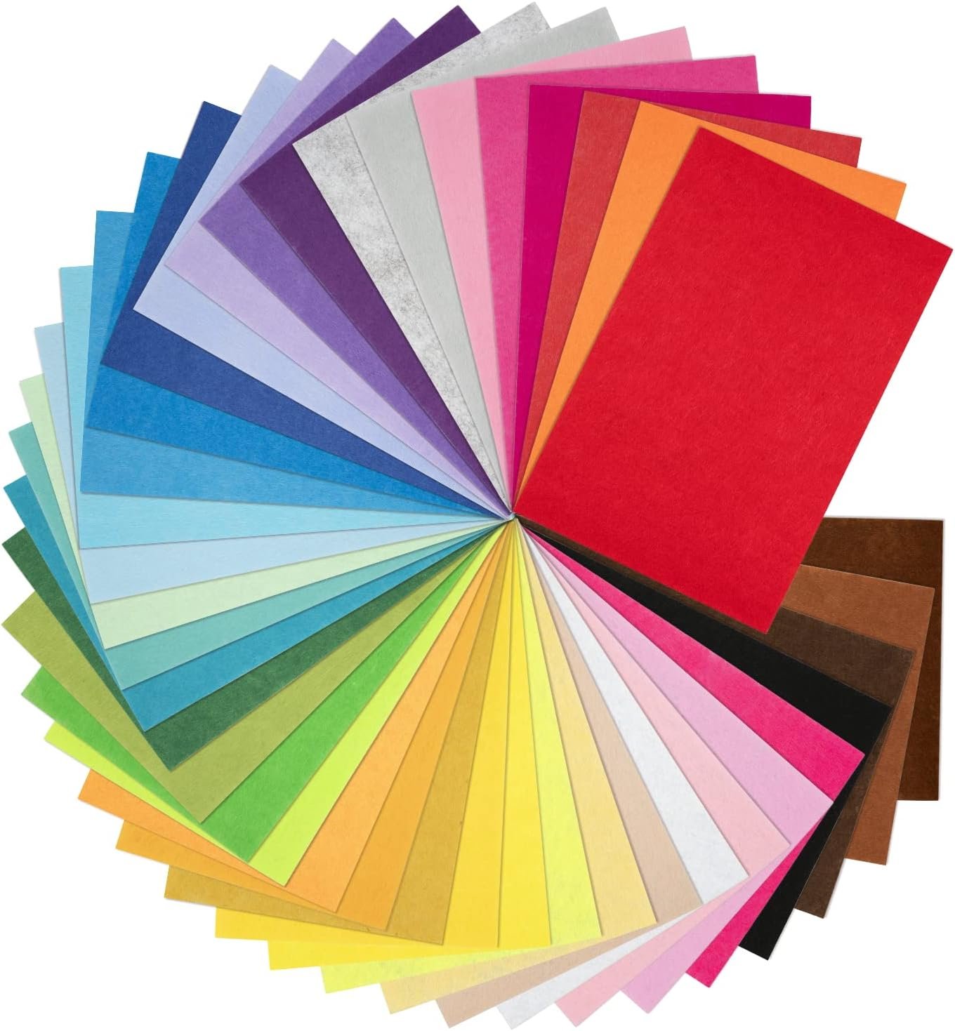 8 x 12 Inches Felt Sheets for Crafts, 40Pcs Squares Fabric Sheets, Assorted Colors Non Woven Pack, 1mm Thick, Stiff Paper for DIY Sewing Craft Patchwork Decoration
