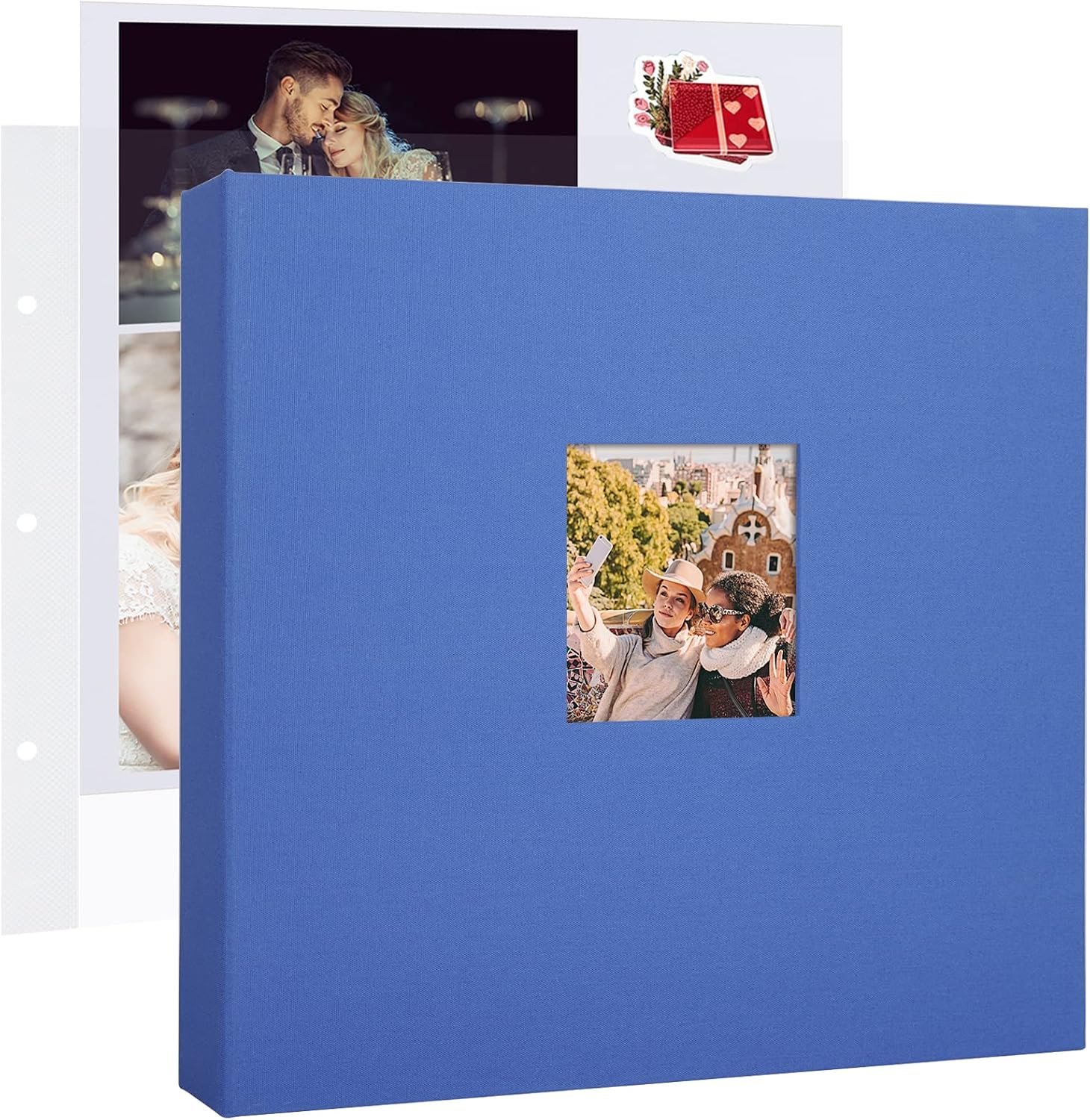 1DOT2 12×12 Inch 3 Ring DIY Scrapbook Photo Album, Blue