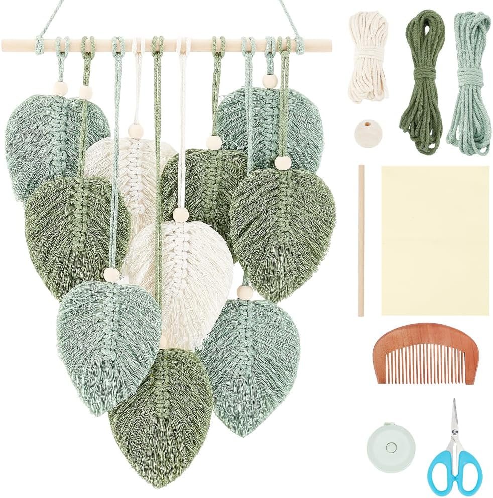 FREEBLOSS DIY Macrame Leaf Wall Hanging Beginners