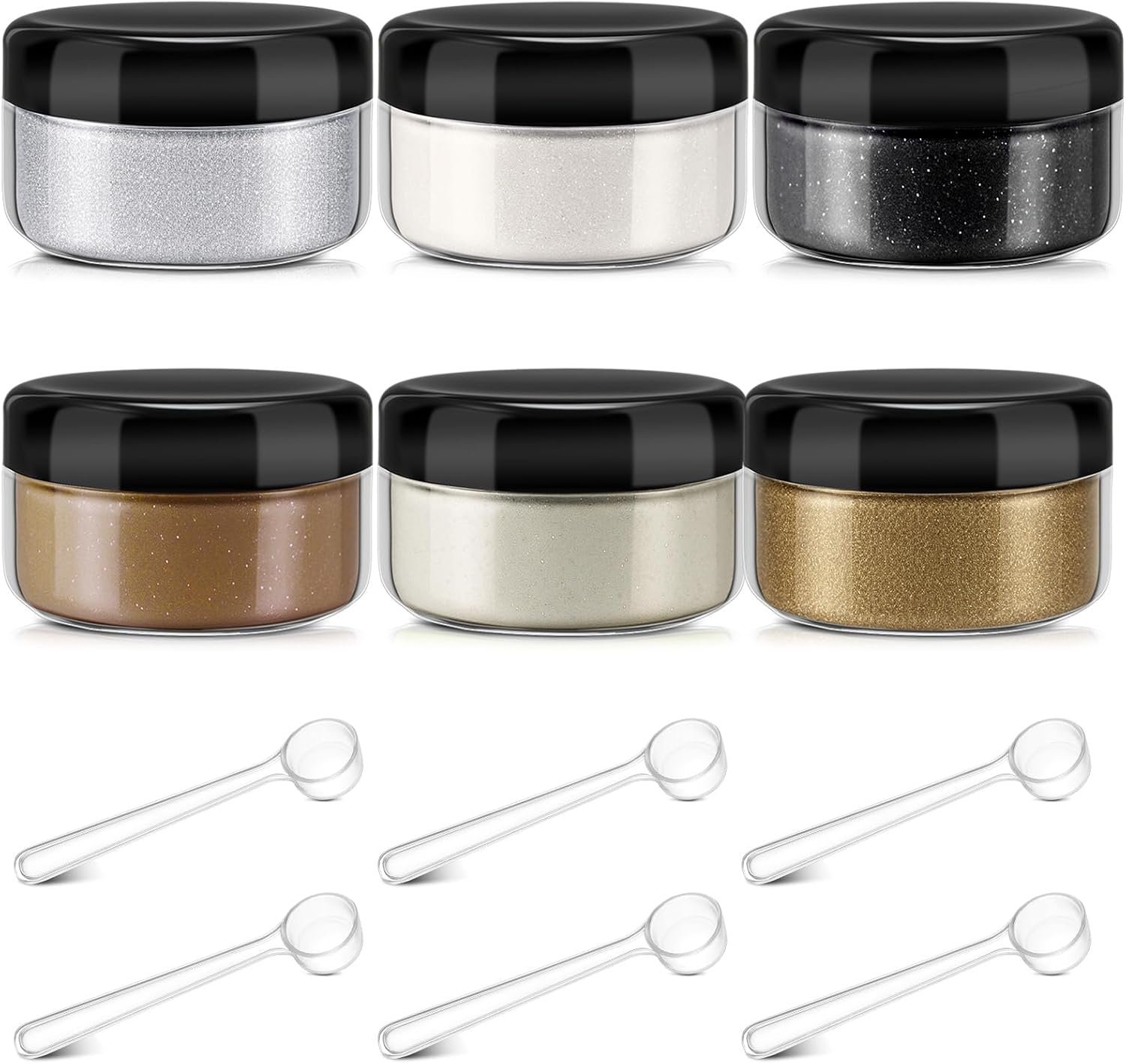 6 Pcs 0.5 Ounce Glitter Embossing Powder Set for DIY Crafts