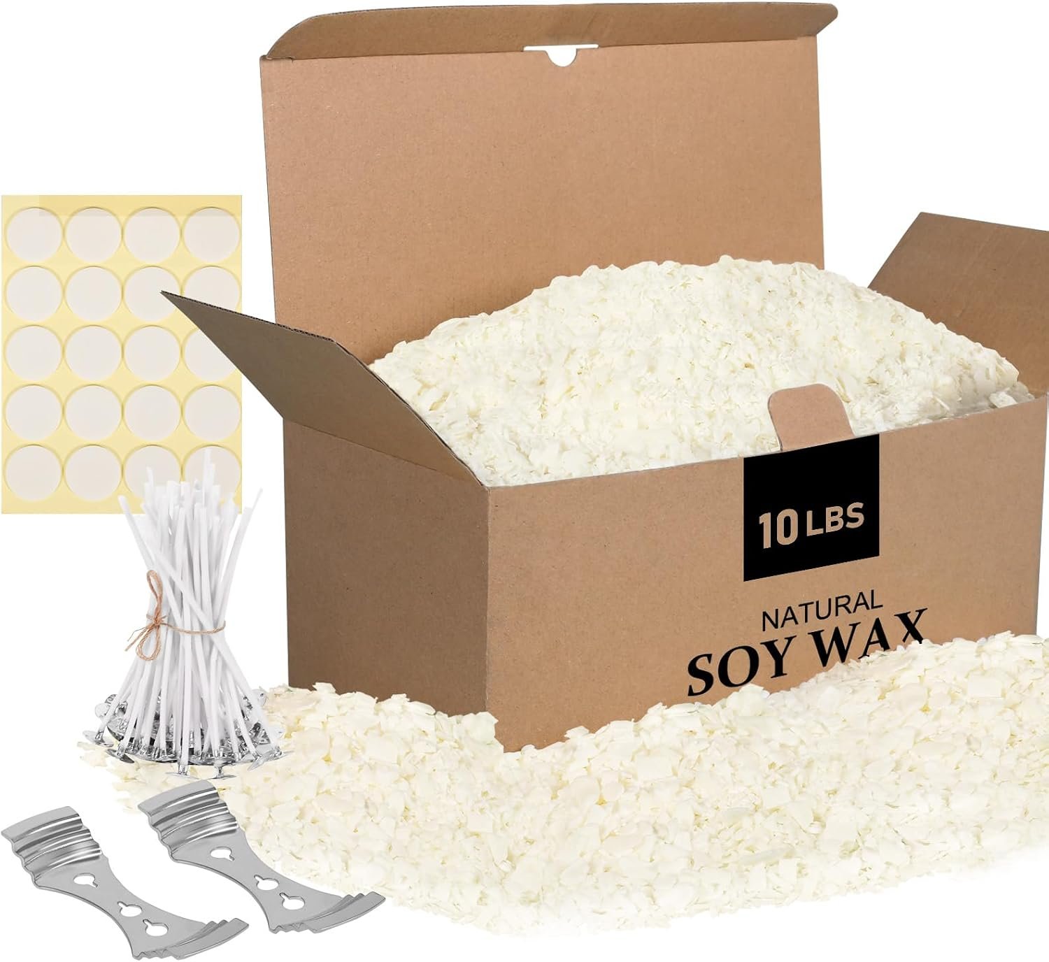 SAEUYVB 10 lbs Soy Candle Wax for Candle Making,Natural Soy Wax Flakes