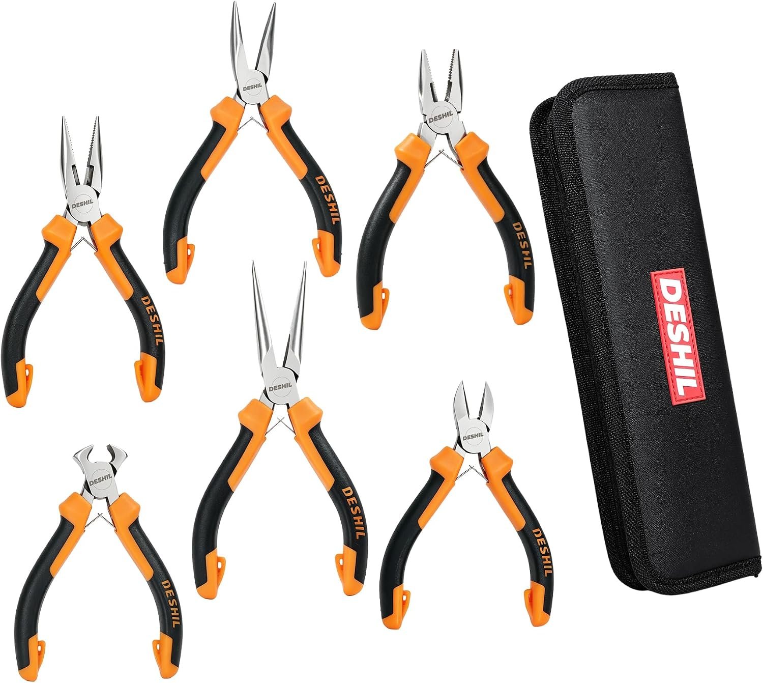 DESHIL 6pcs Mini Pliers Set for Making Crafts, Repairing Electronic and DIY