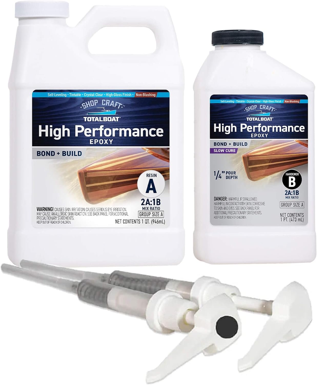 TotalBoat High Performance Clear Marine Epoxy Resin – 1.5 Quart Kit, Slow