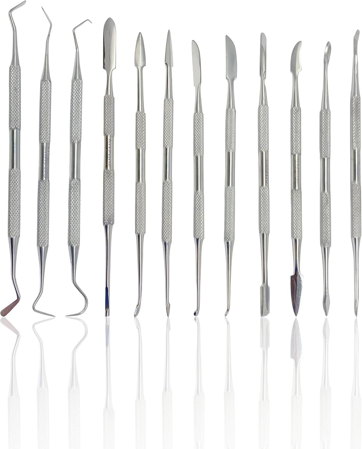 CYNAMED Stainless Steel Spatula Wax & Clay Sculpting Tool Carver Set (12PK)