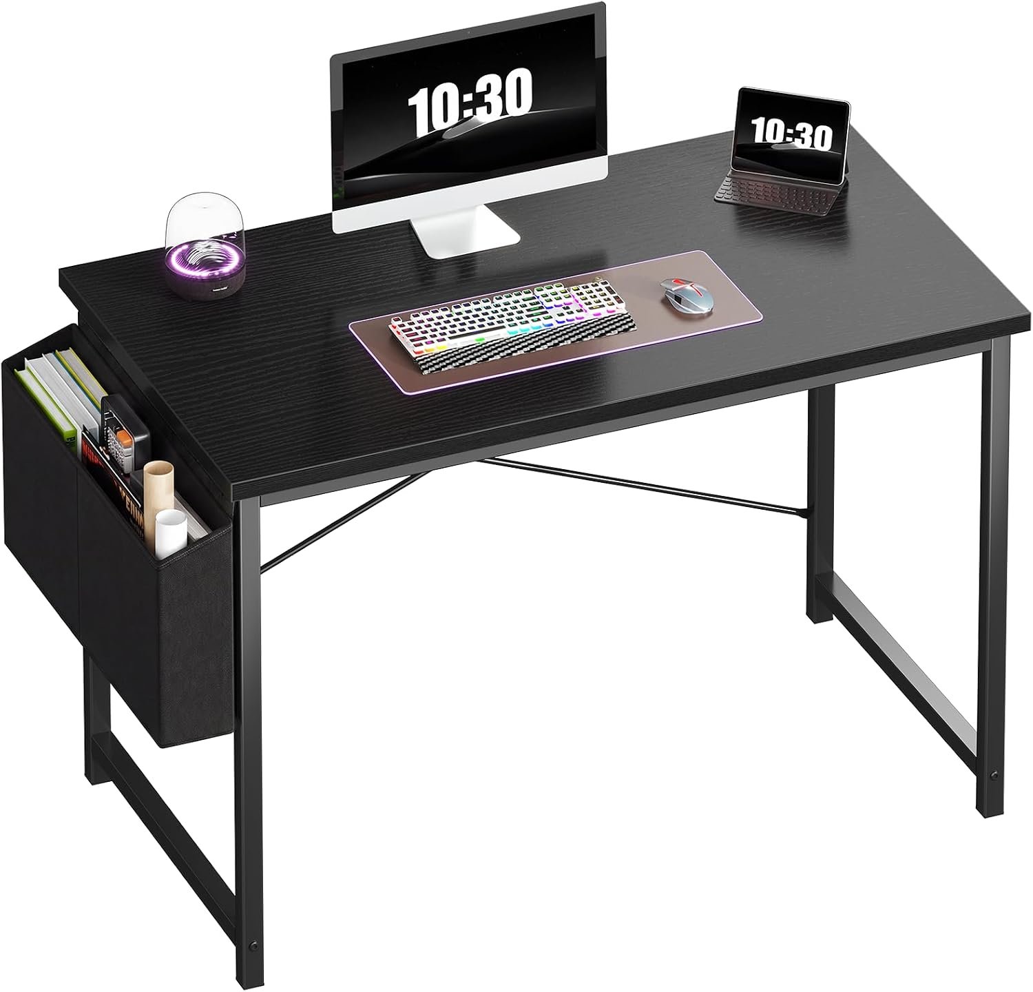 OLIXIS Computer Desk, 44 Inch Gaming Desks for Home Office, Black