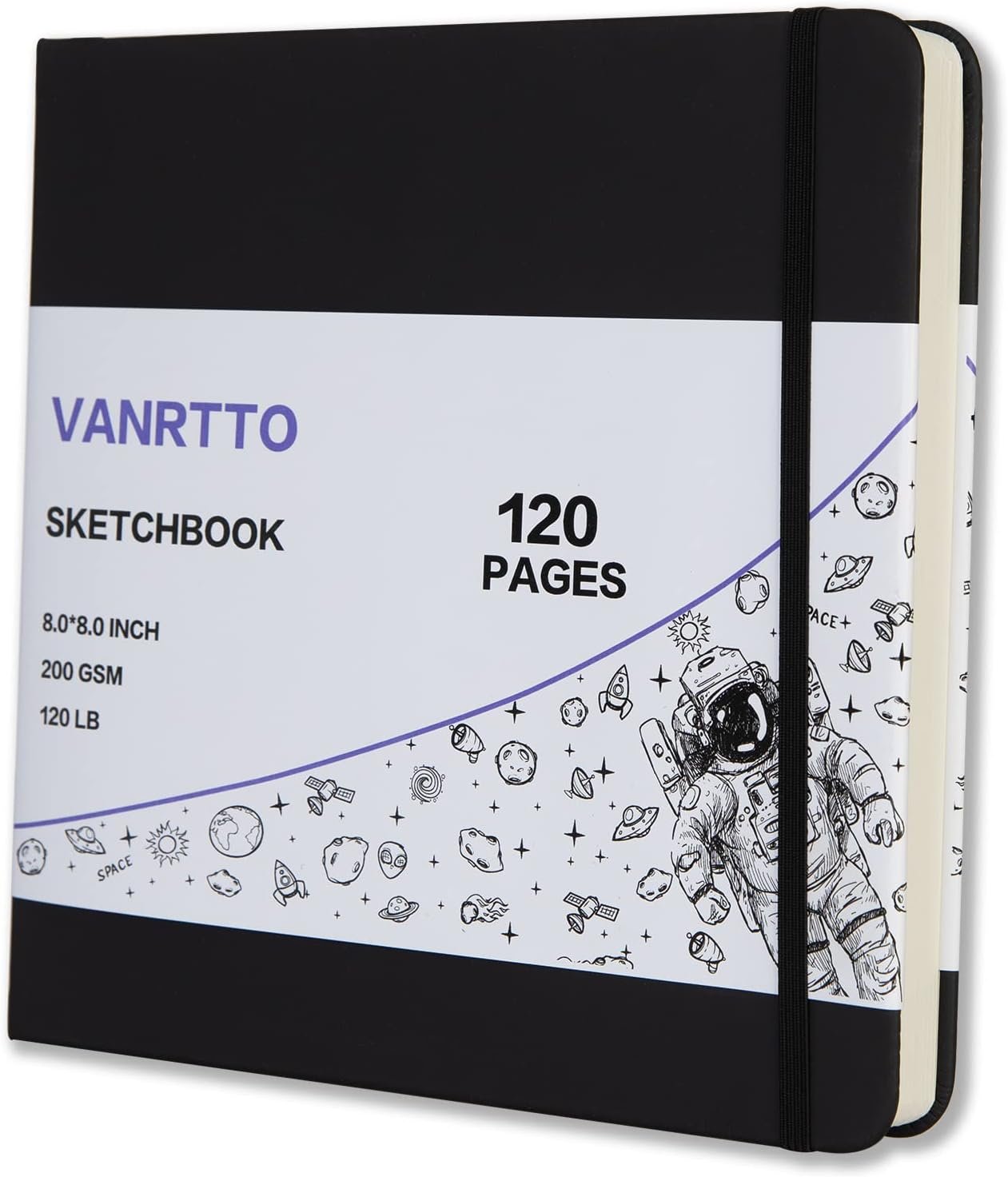 Vanrtto Hardcover Square Sketch Book, Mixed Media Sketchbook 8×8 Inch