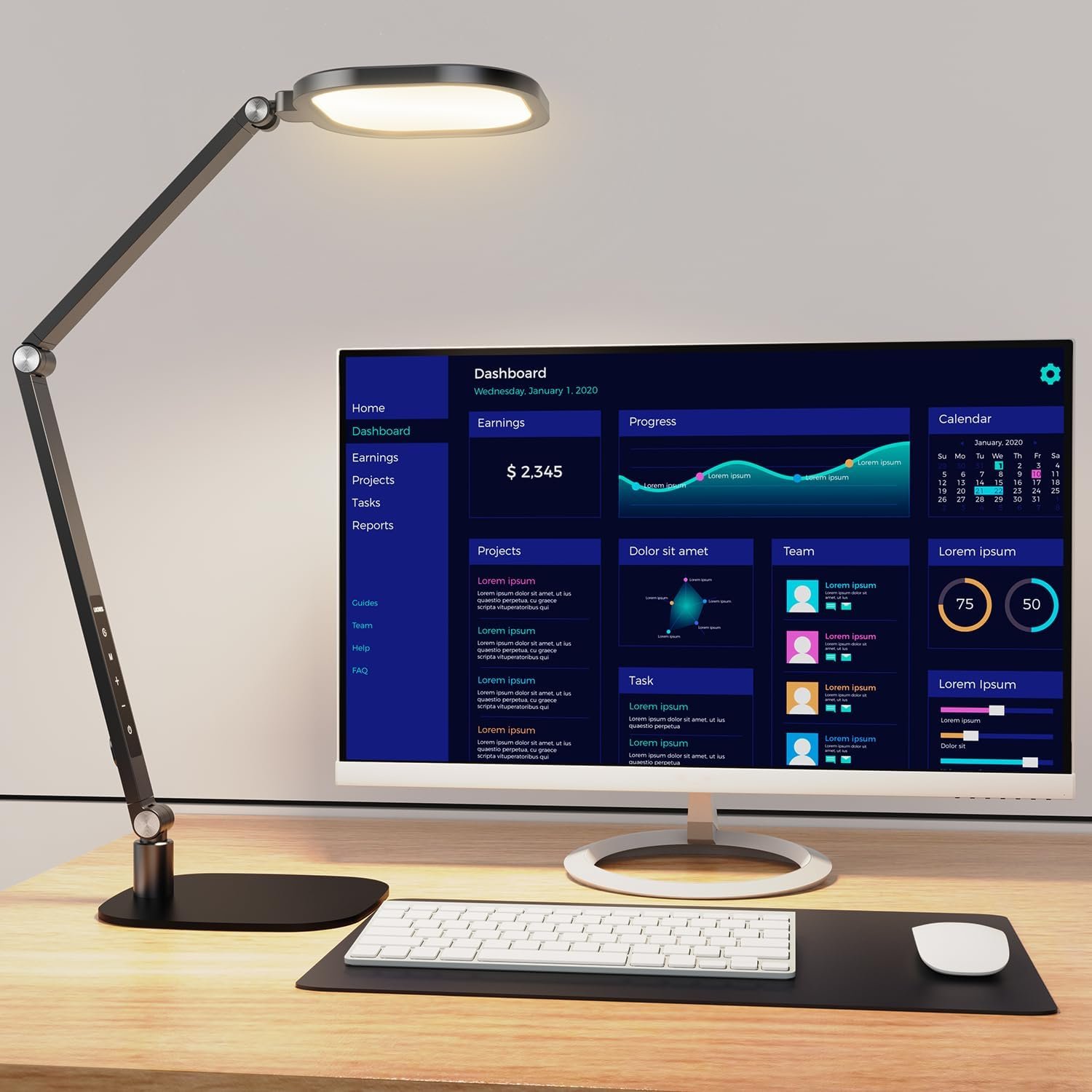 LitONES LED Desk Lamp for Home Office, Soft Edge-lit Design – Modern Style