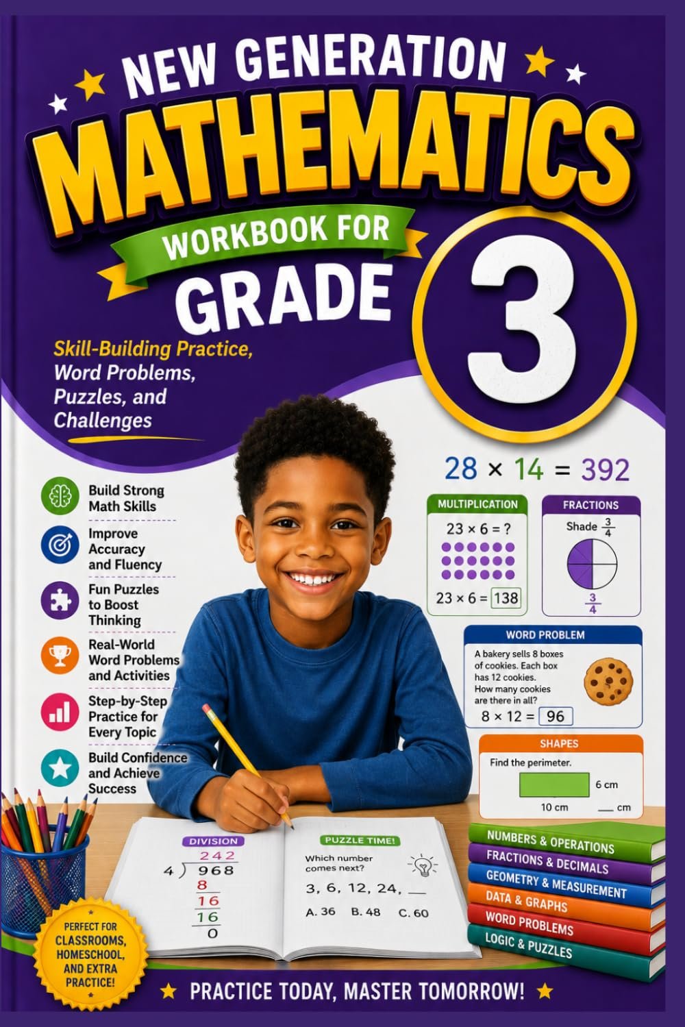 New Generation Mathematics Workbook for Grade 3: Skill-Building Practice, Word Problems, Puzzles, and Challenges