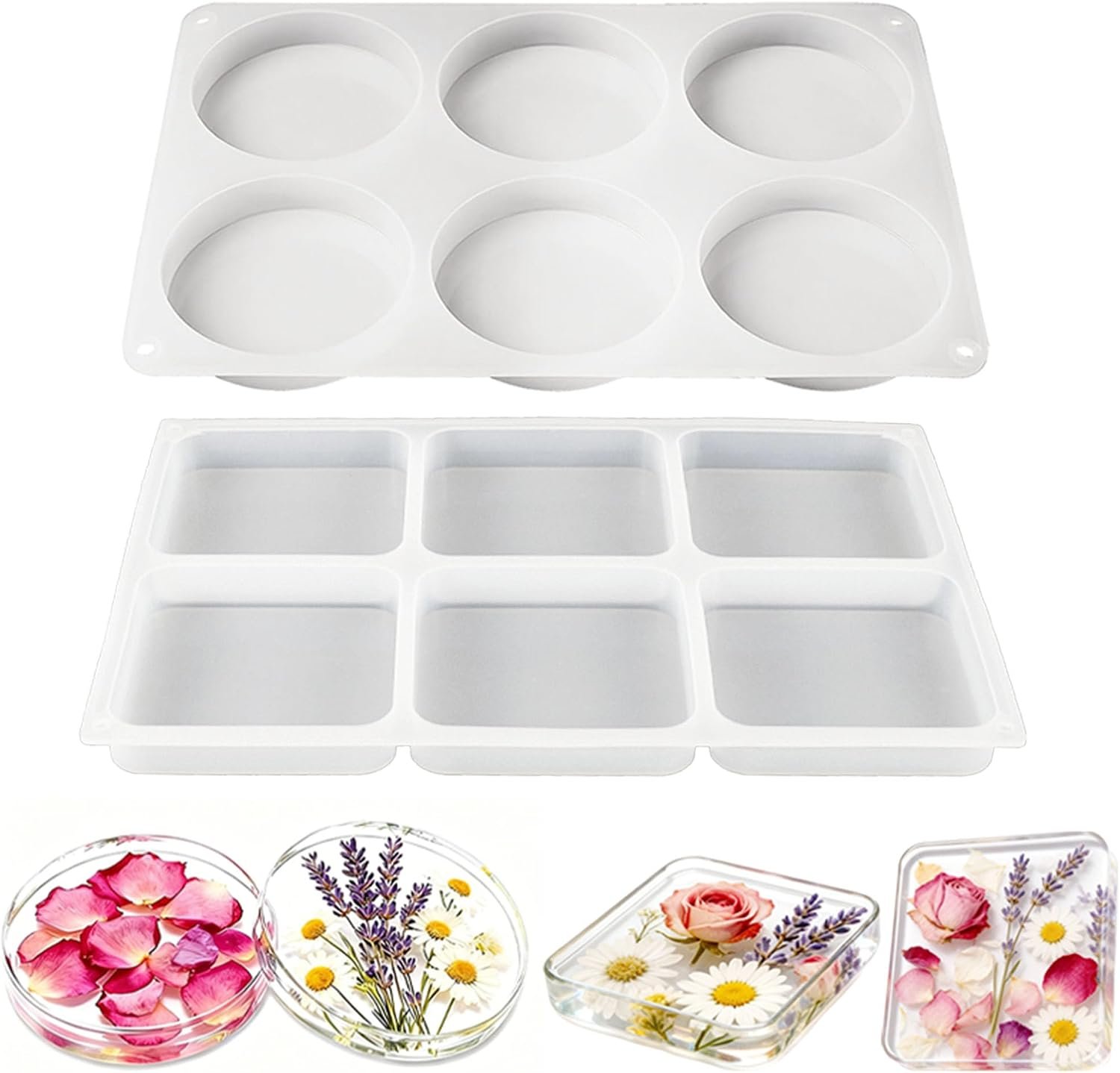 12Cavity Deep Resin Coaster Molds,4 Inches Coaster Silicone Molds for Resin