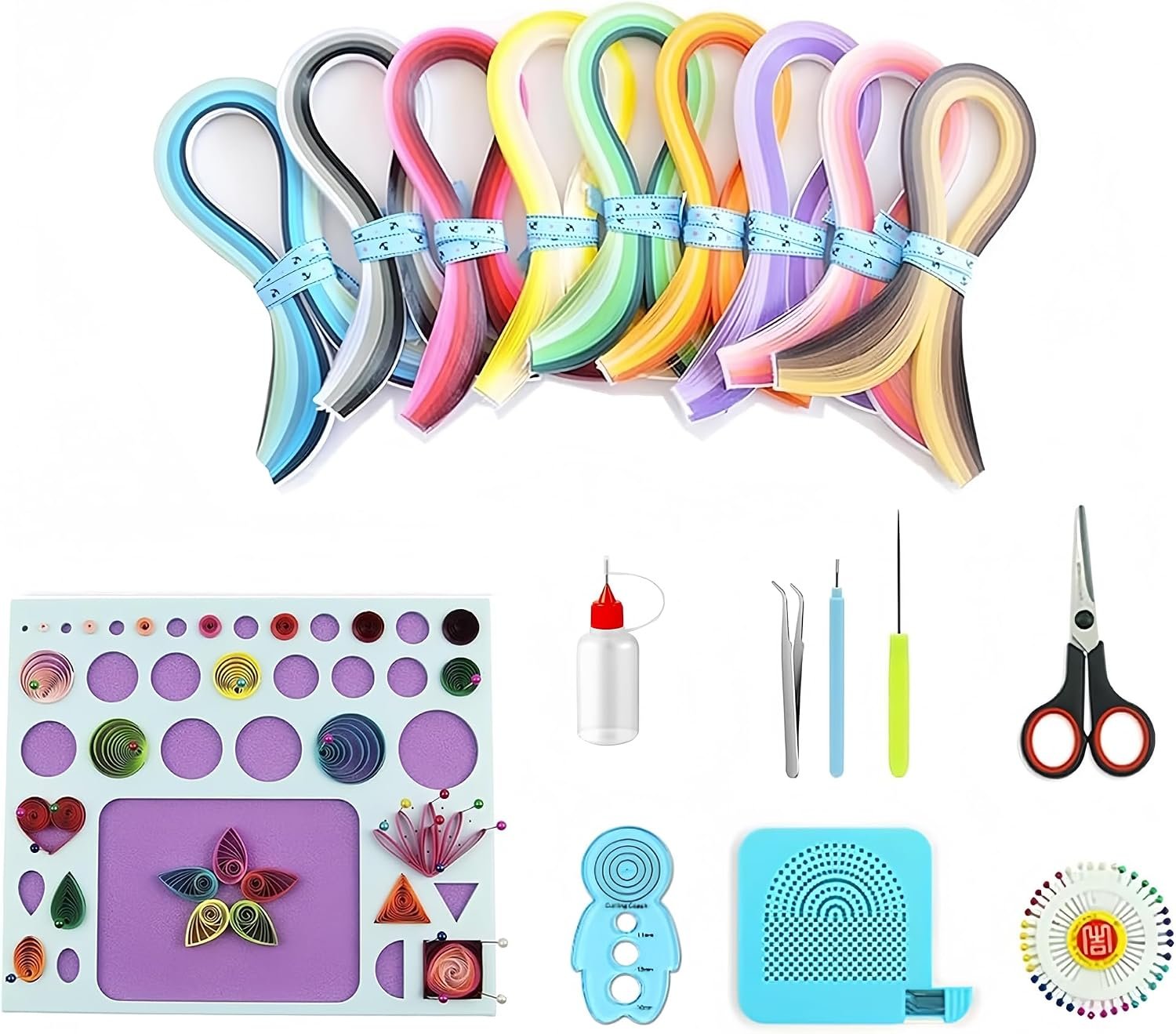 YURROAD Beginner Paper Quilling Kit with 3mm Strips in 36 Colors and Tools