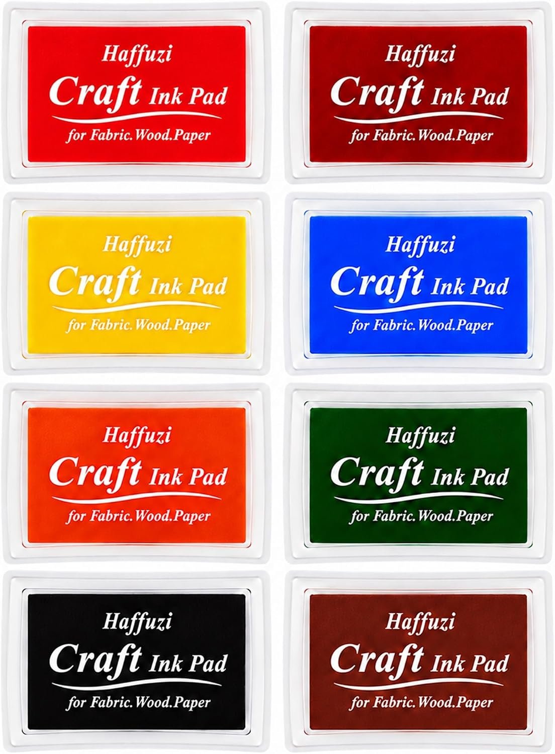 HAFFUZI 8 Color Washable Stamp Pads for Kids, Craft Ink Pads, Rubber Stamps