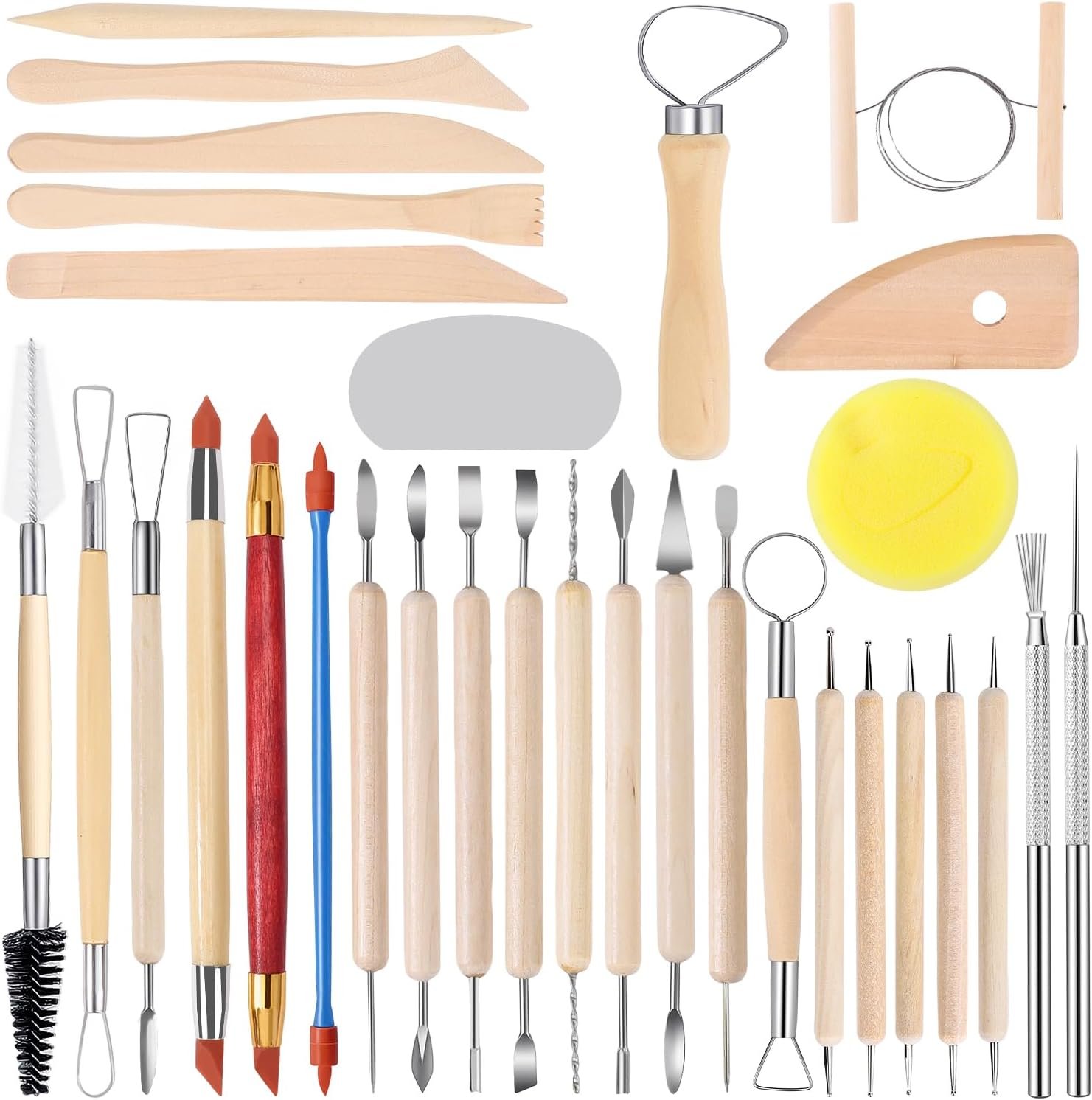SHENOMAD 32PCS Clay Tools Sculpting Pottery Ceramics Polymer Tools Set