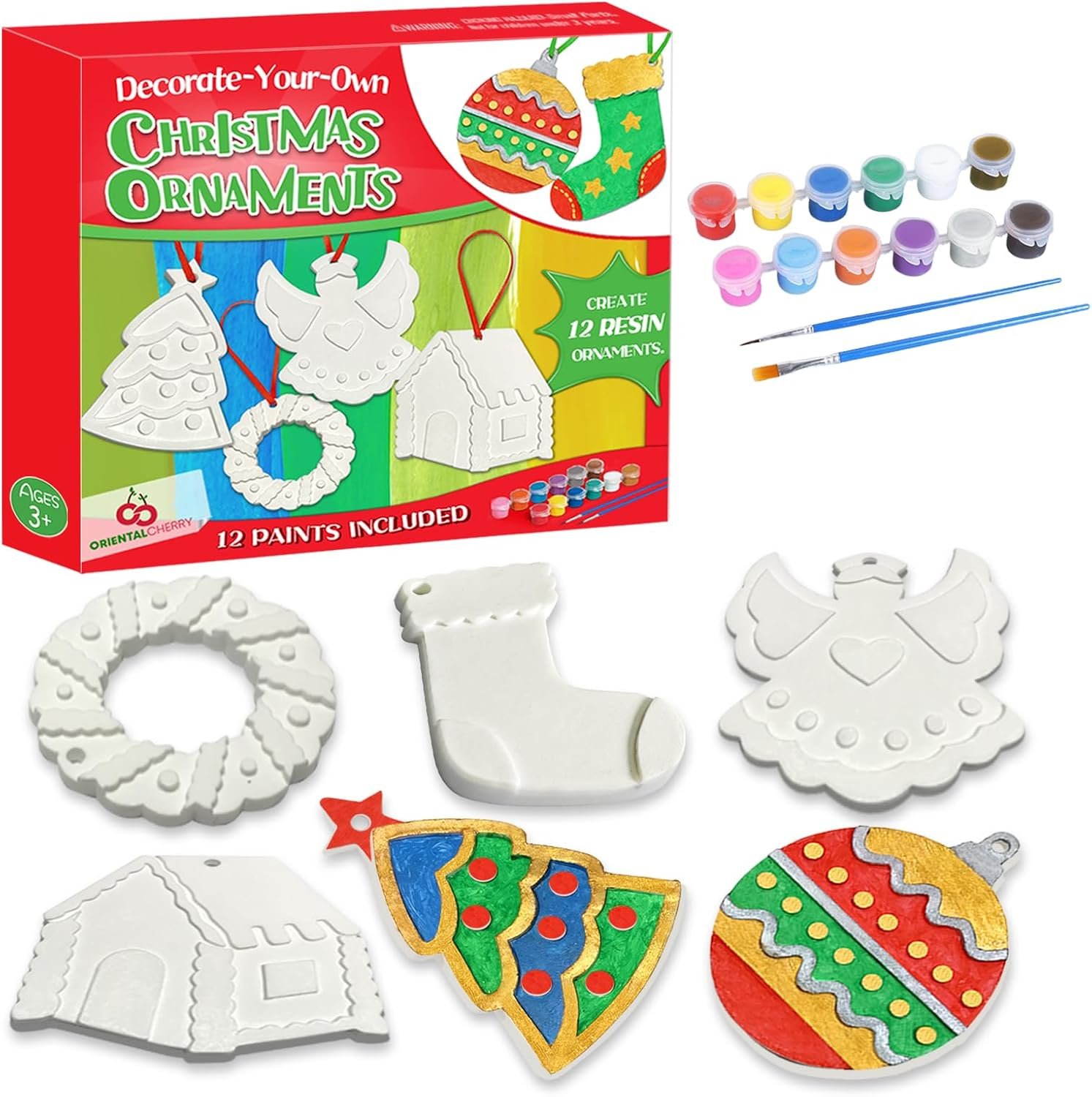 Christmas Crafts for Kids, DIY Resin Christmas Tree Ornament Kits for Kids