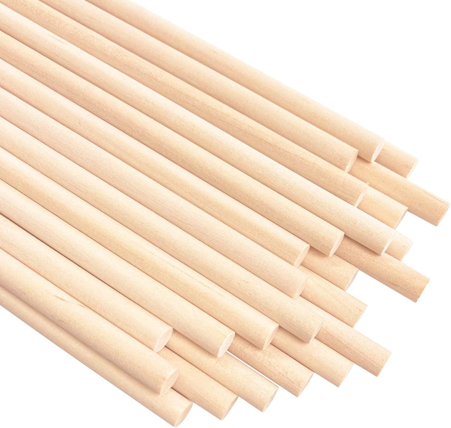 KTOJOY 25PCS Dowel Rods Wood Sticks Wooden Dowel Rods – 1/4 x 12 Inch Precut Dowels for Crafting, Hardwood Dowel Rod Assortment, Wooden Rod Sticks Doweling Rods, Cake Dowels for Tiered Cakes