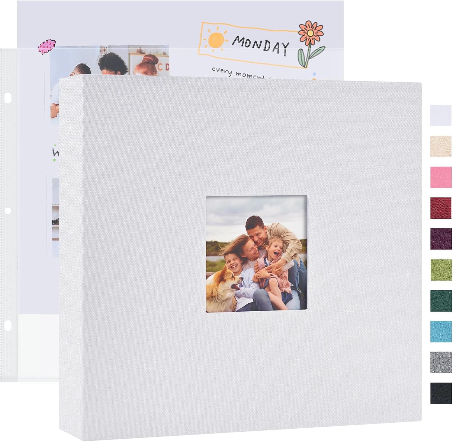 Mublalbum 12×12 Inch 3 Ring DIY Scrapbook Photo Album 40 Pages, White