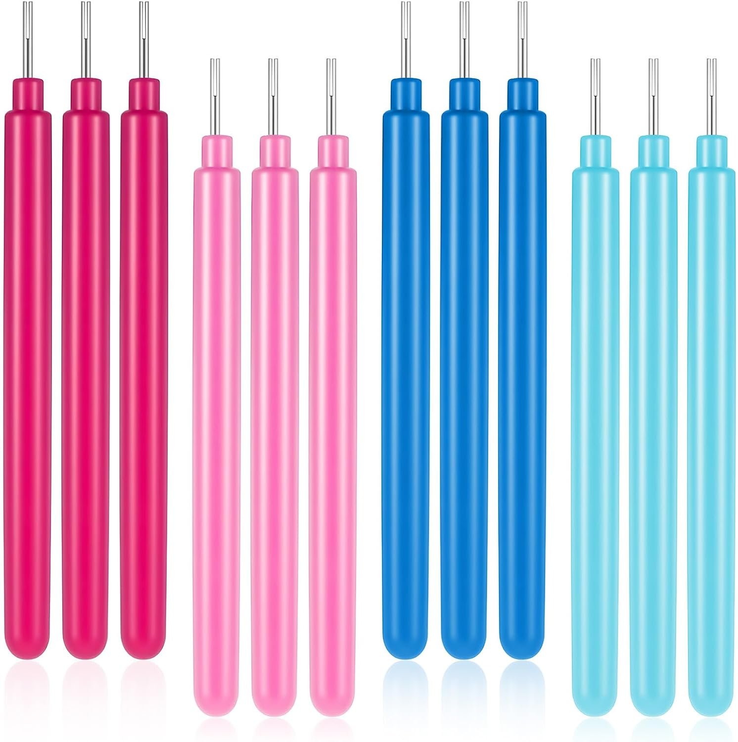 Paper Quilling Tools Quilling Slotted Tool Rolling Curling Needle Pen DIY Card Making Paper Pen Art Craft Handmade Supplies, 4 Colors, 12 Pcs