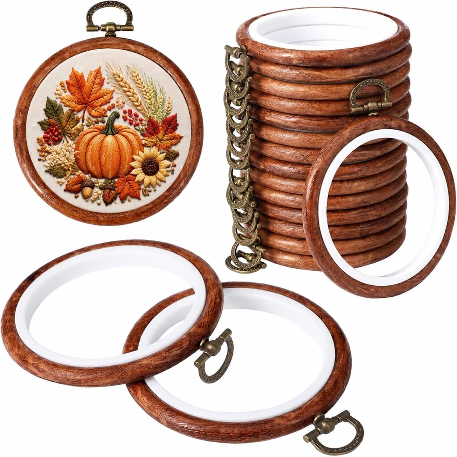 Burbell 15 Pcs 4 Inch Round Embroidery Hoops Frame