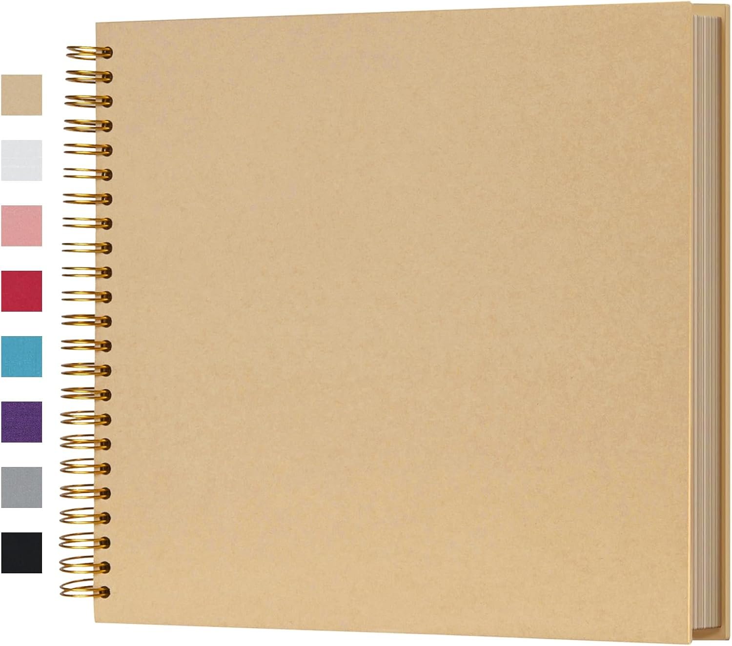 potricher 12 x 12 Inch Large DIY Scrapbook Photo Album 80 Pages, Yellow
