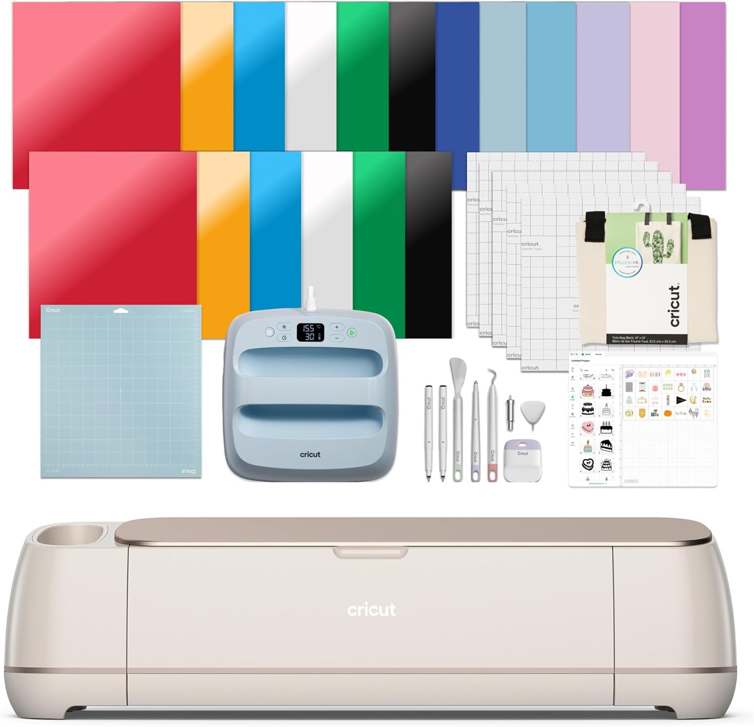 Cricut Maker 4 – Smart Cutting Machine (Seashell) | Engagement Plus Bundle