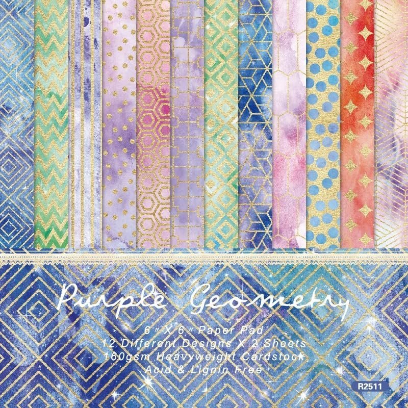 Vintage Boho Scrapbook Paper Pad Golden Watercolor Patterned Cardstock Paper 6×6 ,24 Sheets Single-Sided Junk Journal Scrapbooking Papers for DIY Origami Card Making Art Collage Decorative Papers.