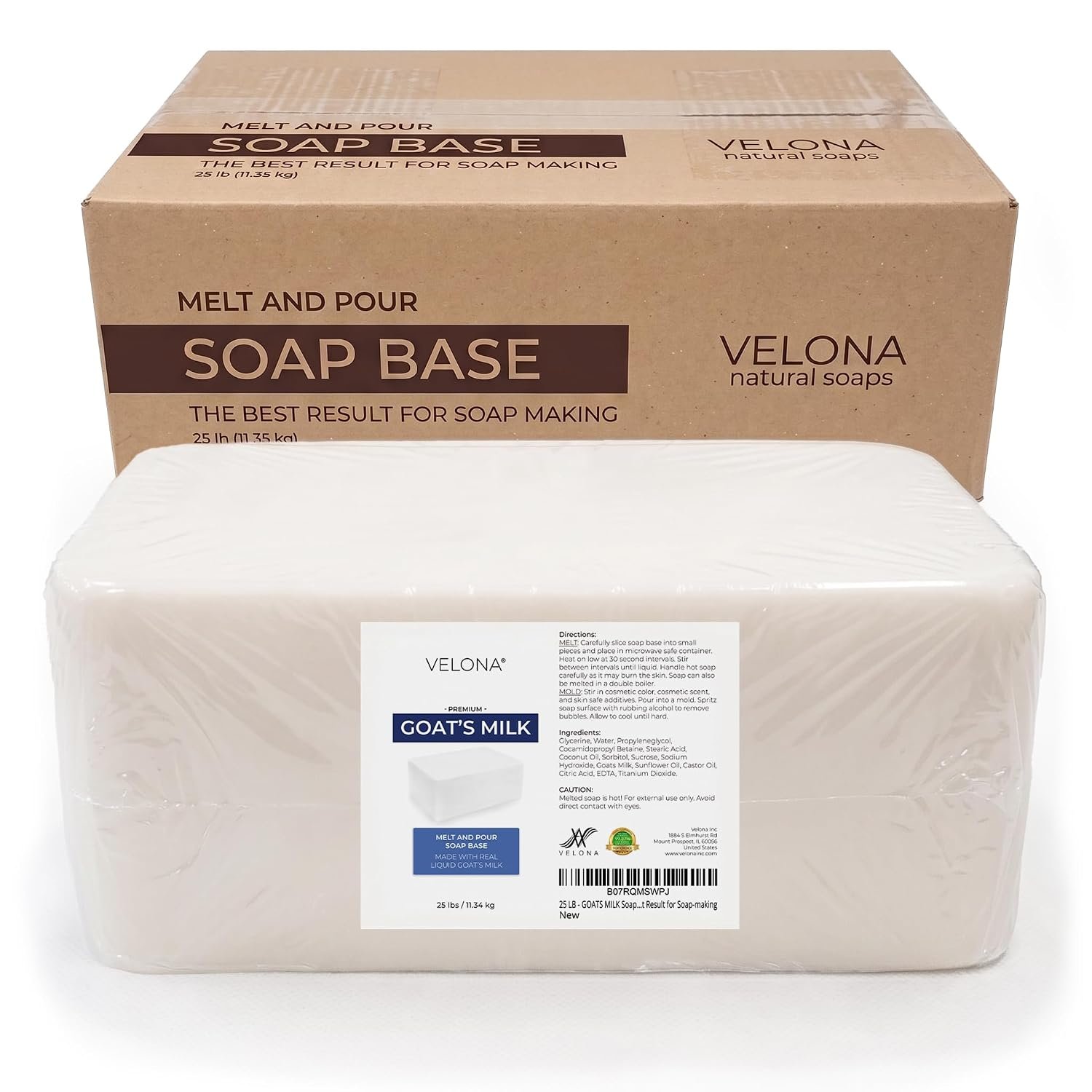 velona 25 lb – Goat Milk Soap Base, Melt & Pour, SLS/SLES Free