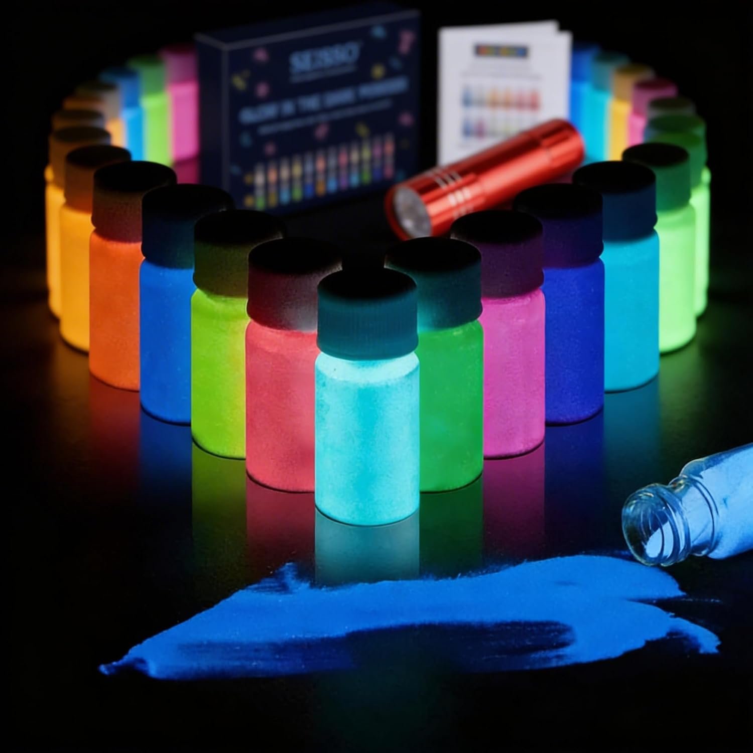 SEISSO Glow in The Dark Powder for Resin, 12 Colors, 0.7oz Each