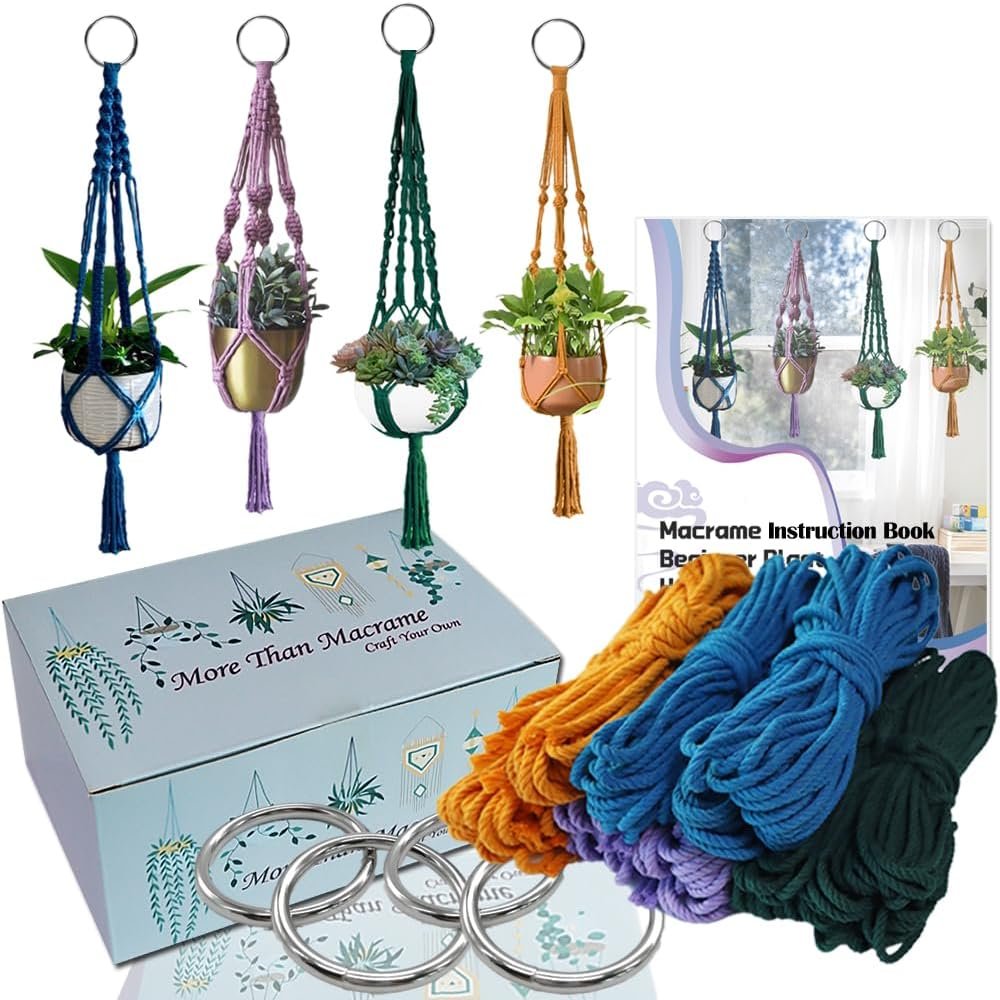 Ewparts Macrame Plant Hanger Kit with Instruction Book & Online Tutorials