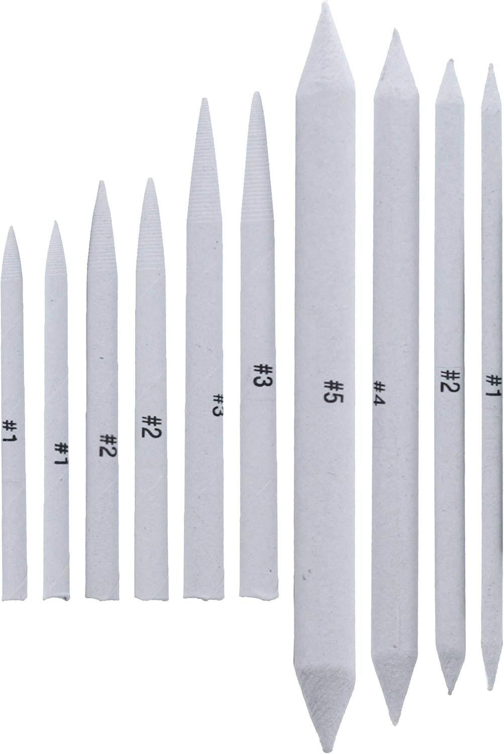 US Art Supply 10 Piece Artist Blending Stump and Tortillion Art Blenders