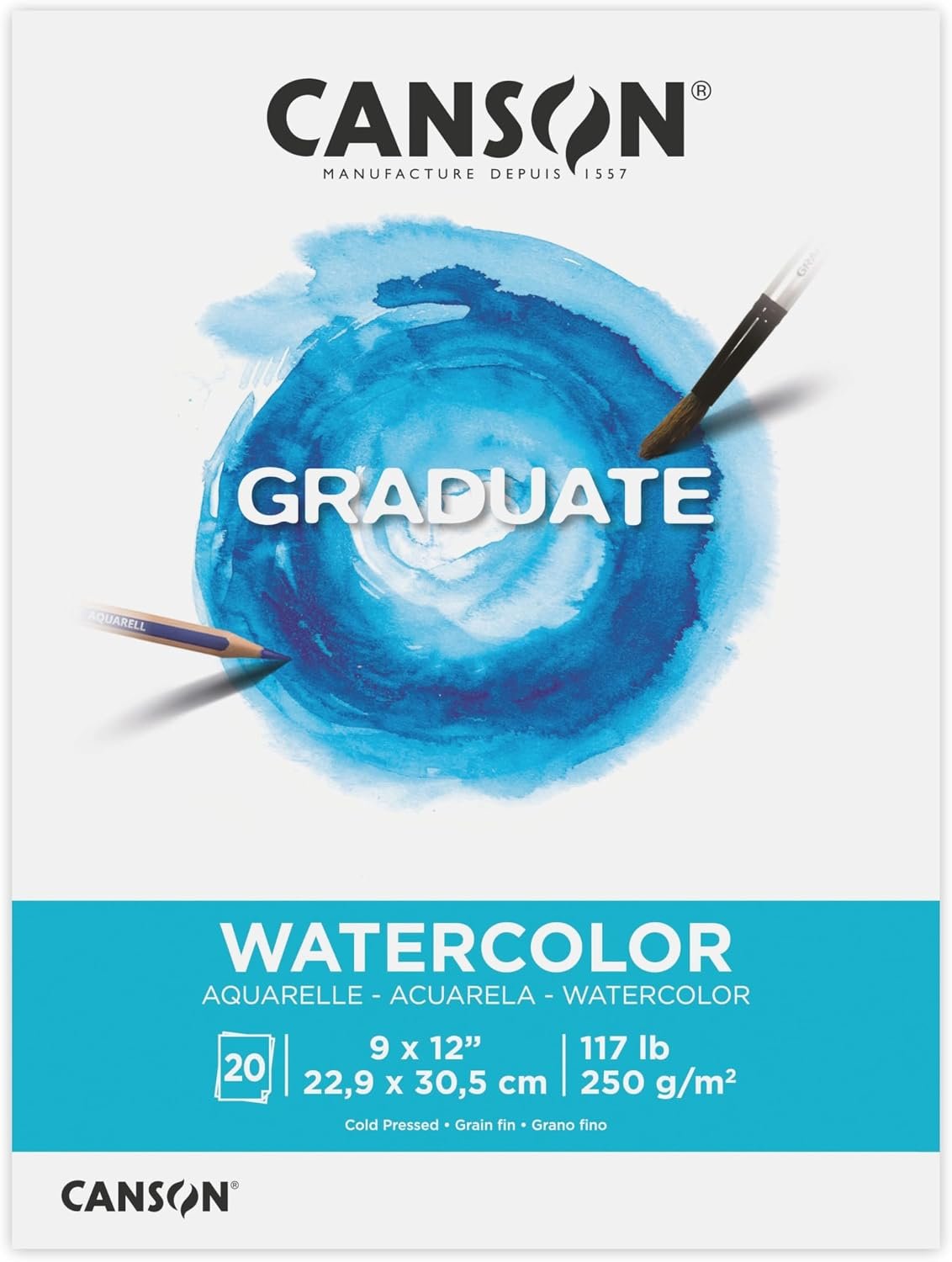 Canson Graduate Watercolor Paper Pad, 9×12 in