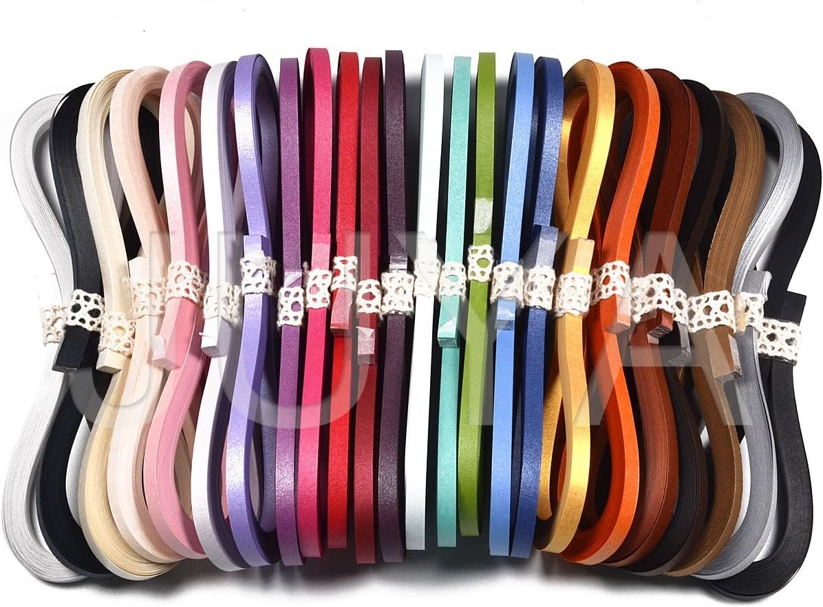 JUYA Metallic Color Quilling Strips Set 24 Colors 3mm/0.12in