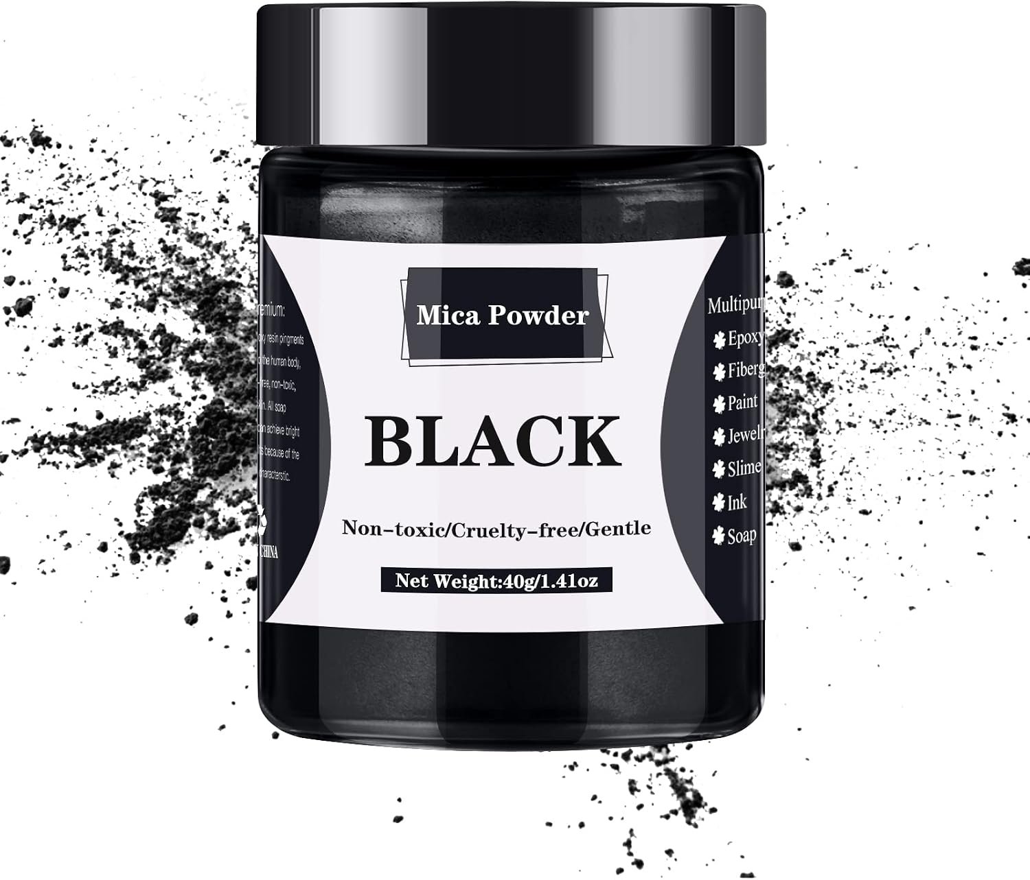40g Mica Powder for Epoxy Resin – Pigment Dye for Resin etc. (Black)