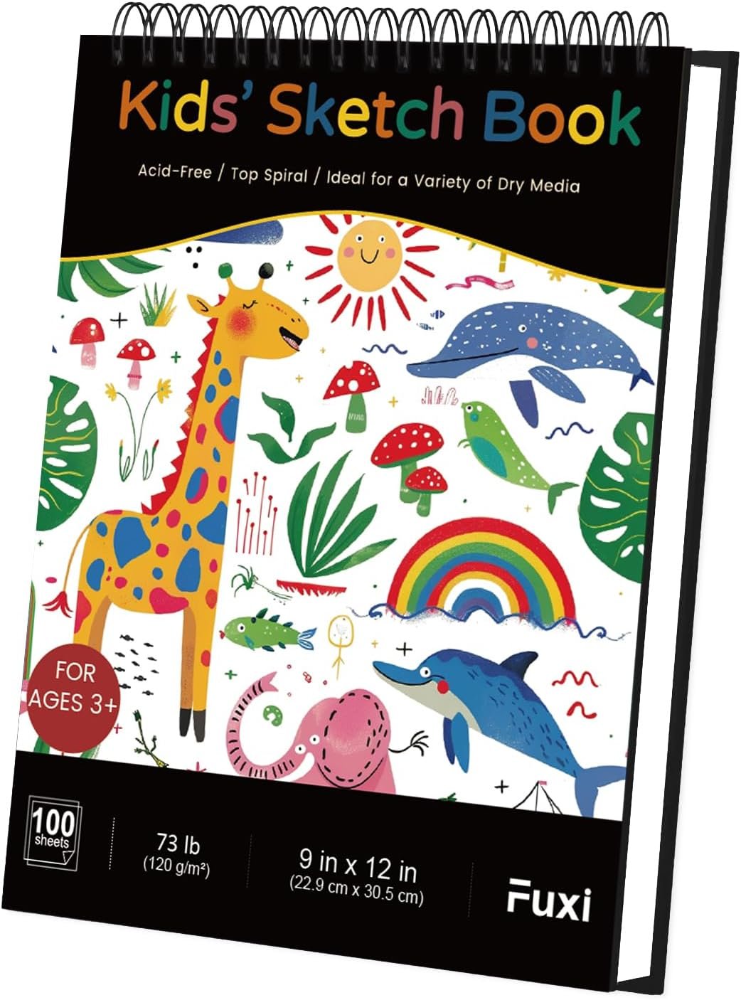 Fuxi Sketch Book for Kids, 9″ x 12″ Kids Sketch Pad, 100 Sheets 73lb/120gsm