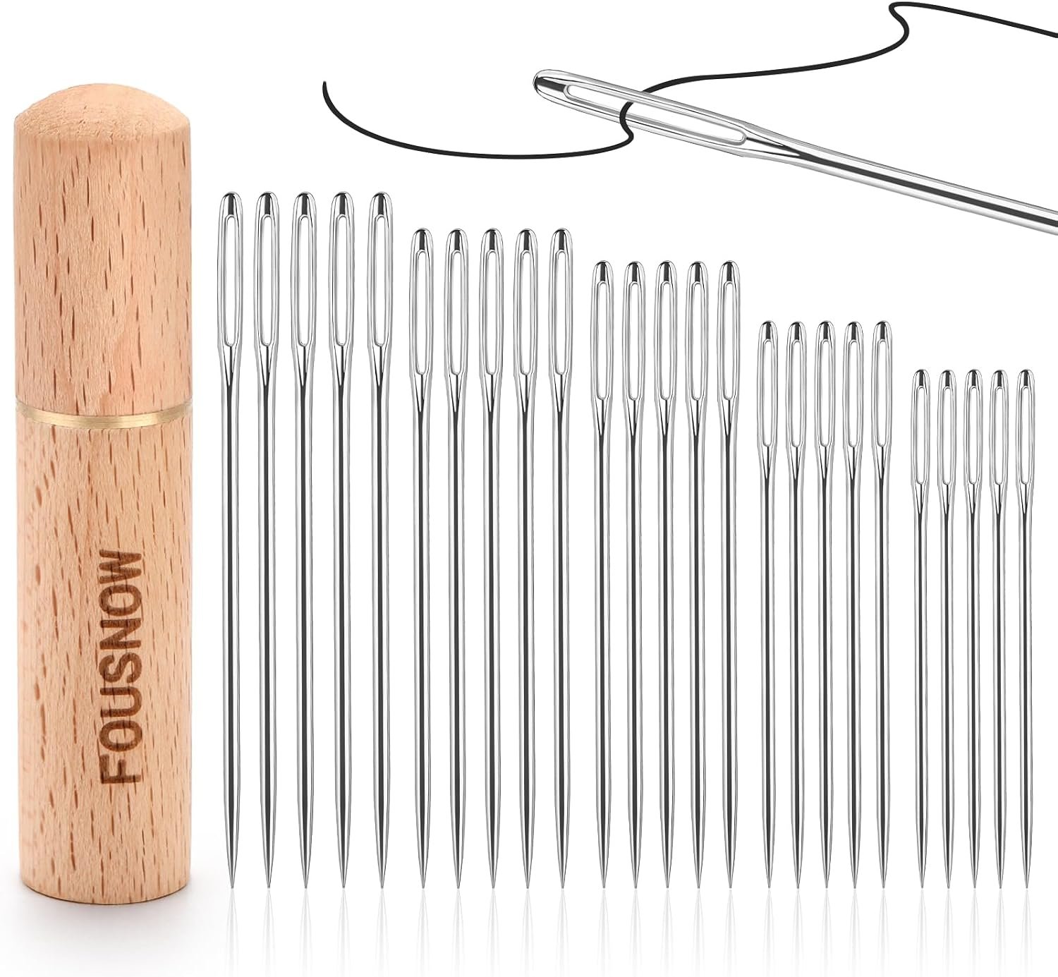 25 PCS Steel Sewing Needles Embroidery Large Eye Needles for Handsewing