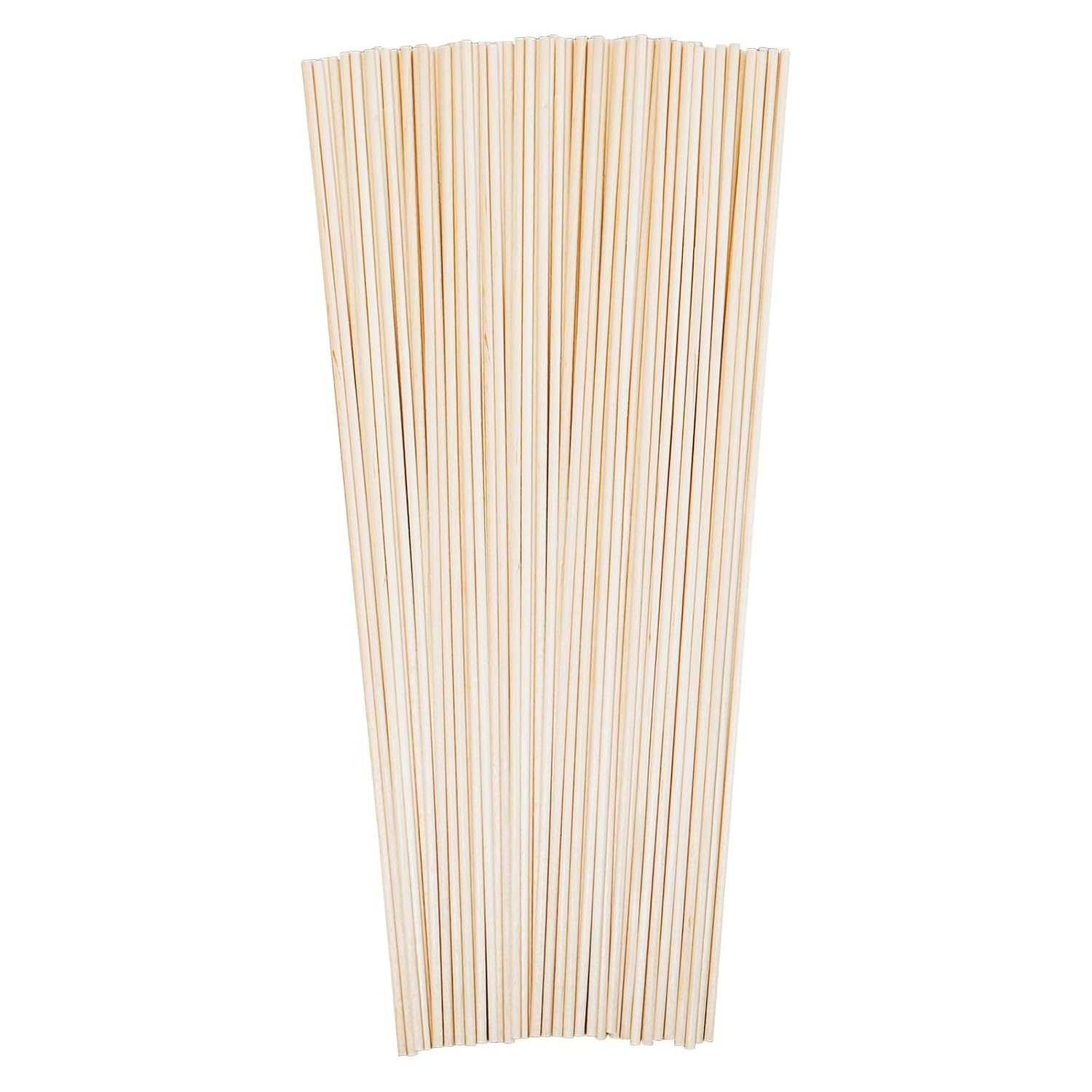 KTOJOY 70PCS Wooden Dowel Rods – 1/8×12 Inch Precut Hardwood Dowels for Crafting & Tiered Cakes