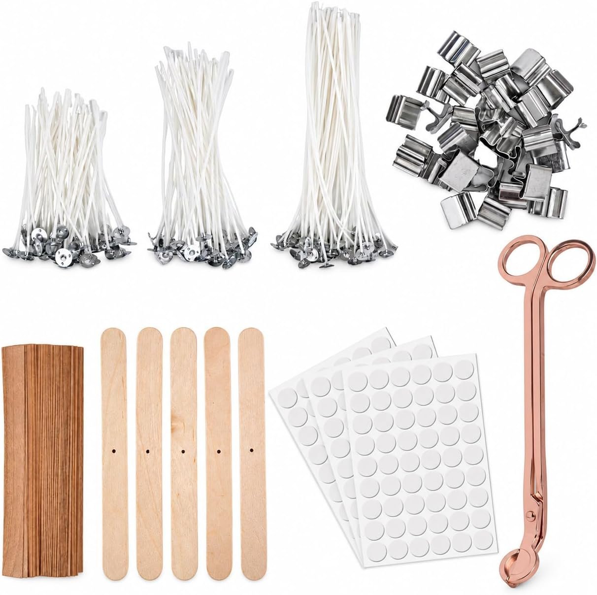 180 Pcs Candle Making Kit with Wood Wicks and Candle Wicks