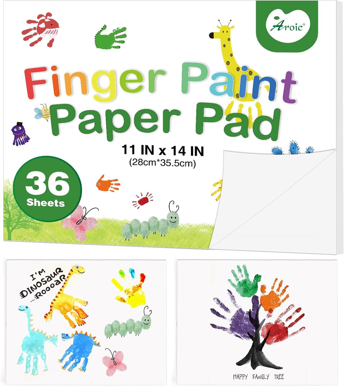 AROIC 36 Sheets Finger Paint Paper 11 x 14 inches