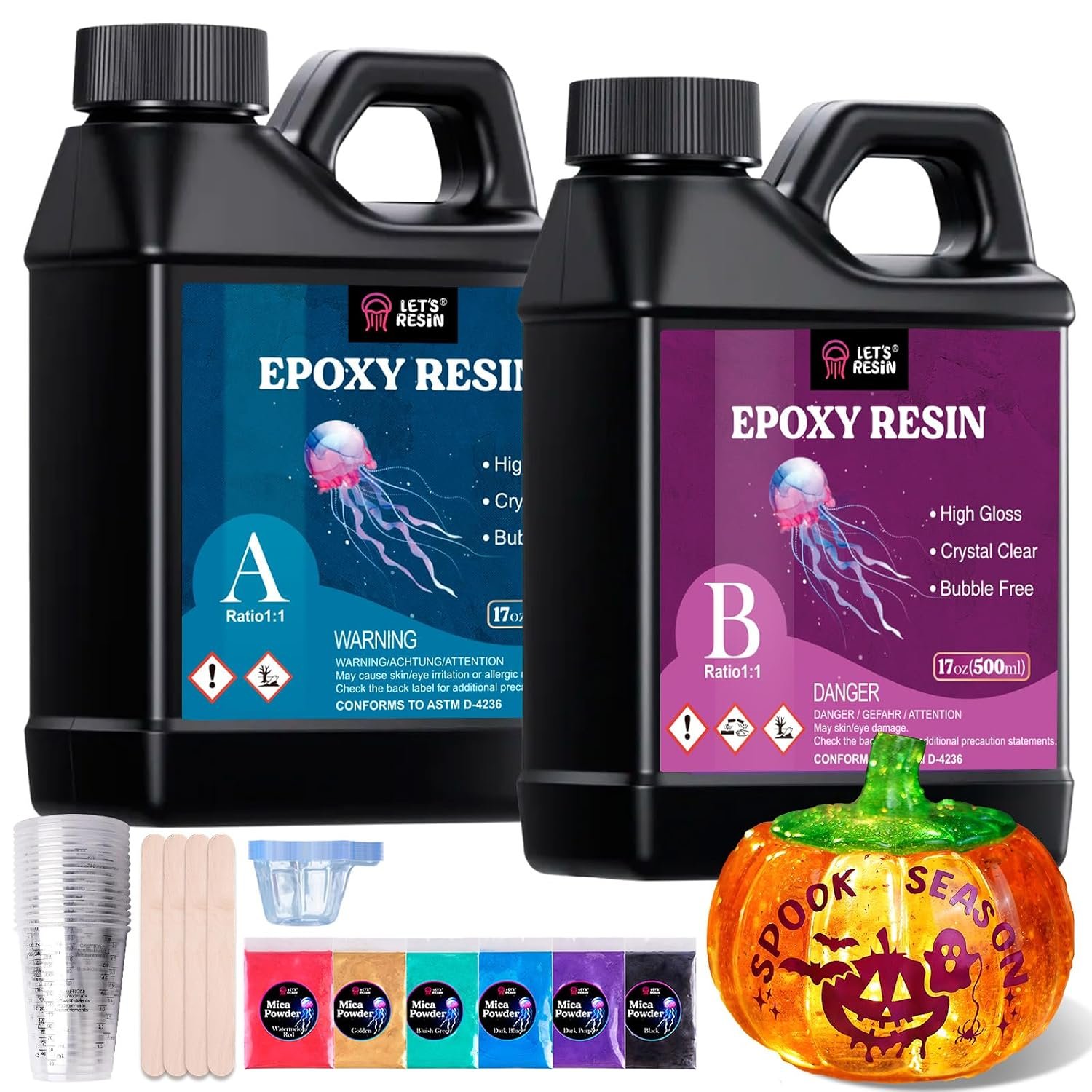 LET’S RESIN 34oz Crystal Clear Epoxy Resin, Casting Resin for Beginners