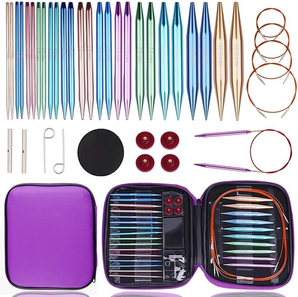 Yarniss 13 Pairs Circular Knitting Needle Set with Cable 3.0~10.0mm