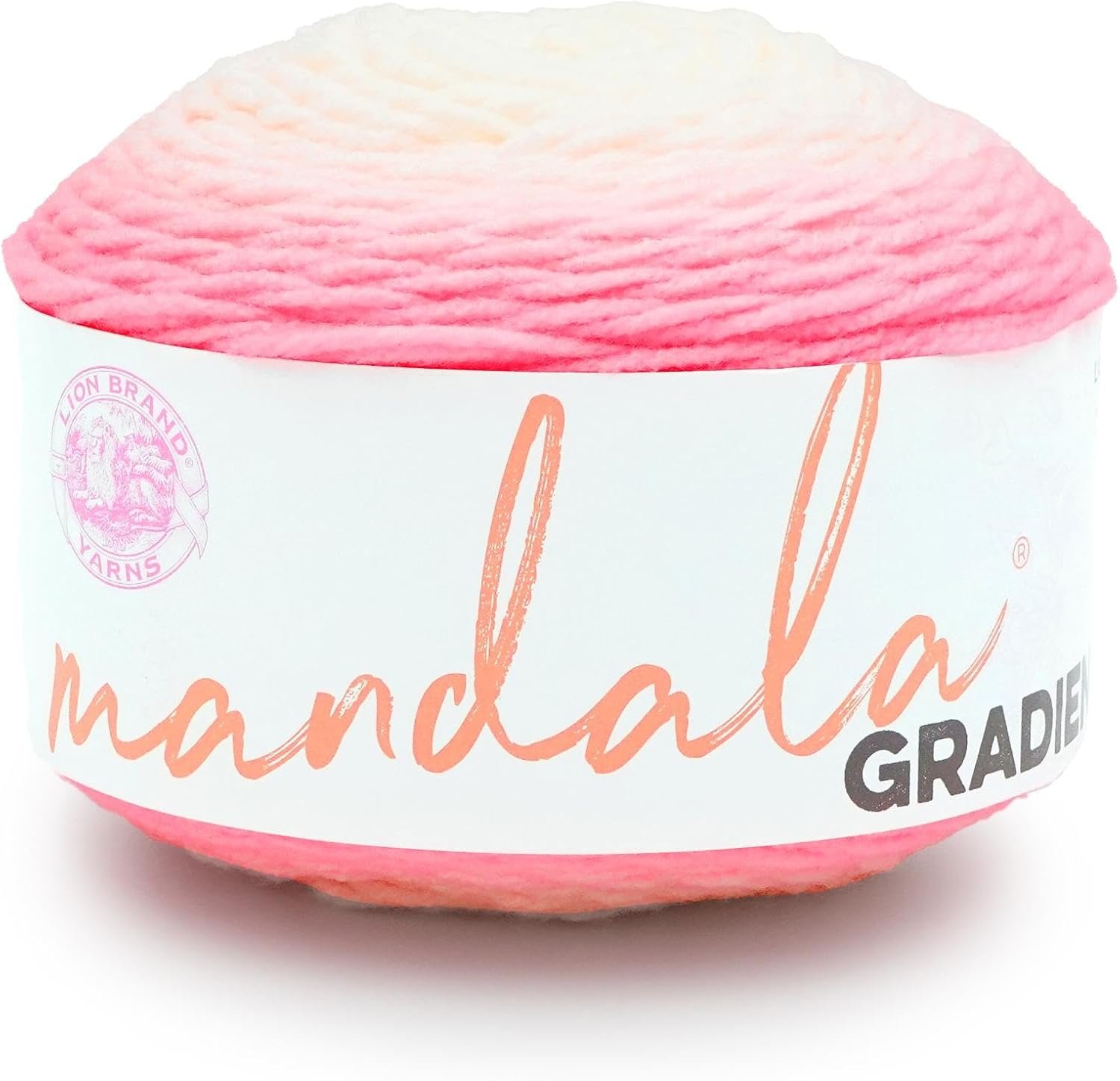 Lion Brand Yarn, Mandala Gradient Variegated Yarn, Light Pink, 1 Pack
