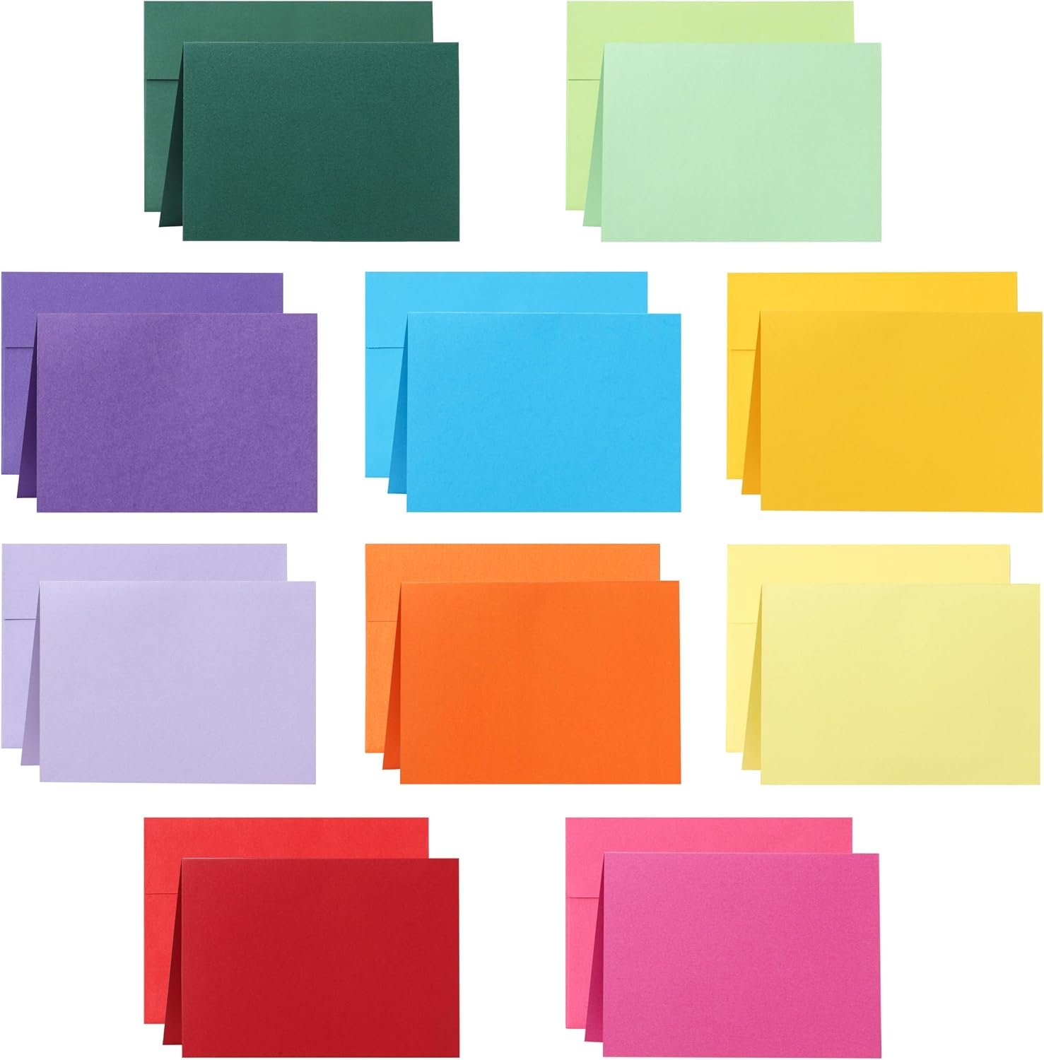 Silunkia 20 Packs 10 Assorted Colors Blank Cards and Envelopes 4.25 x 5.5