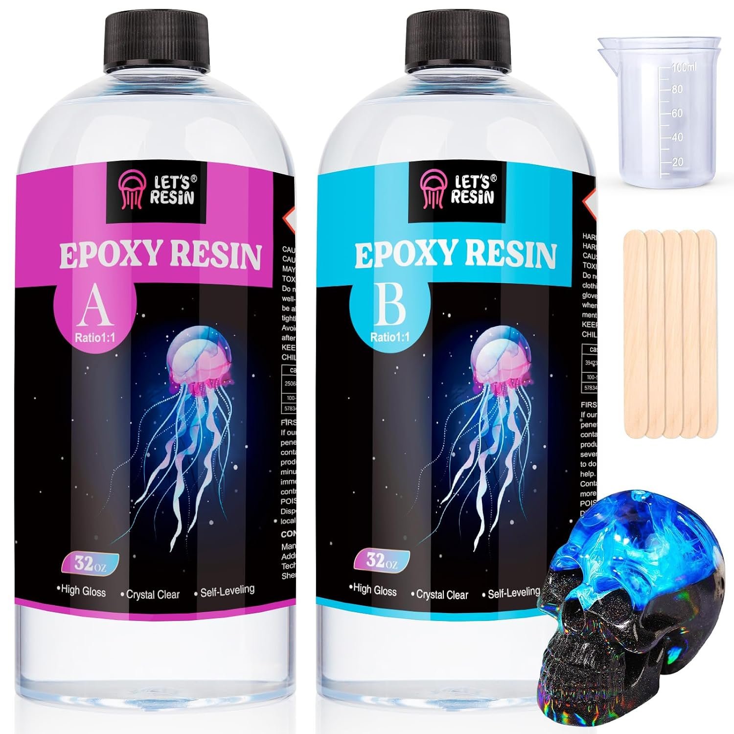 LET’S RESIN 1/2 Gallon Epoxy Resin,Crystal Clear Resin Epoxy Kit for Crafts