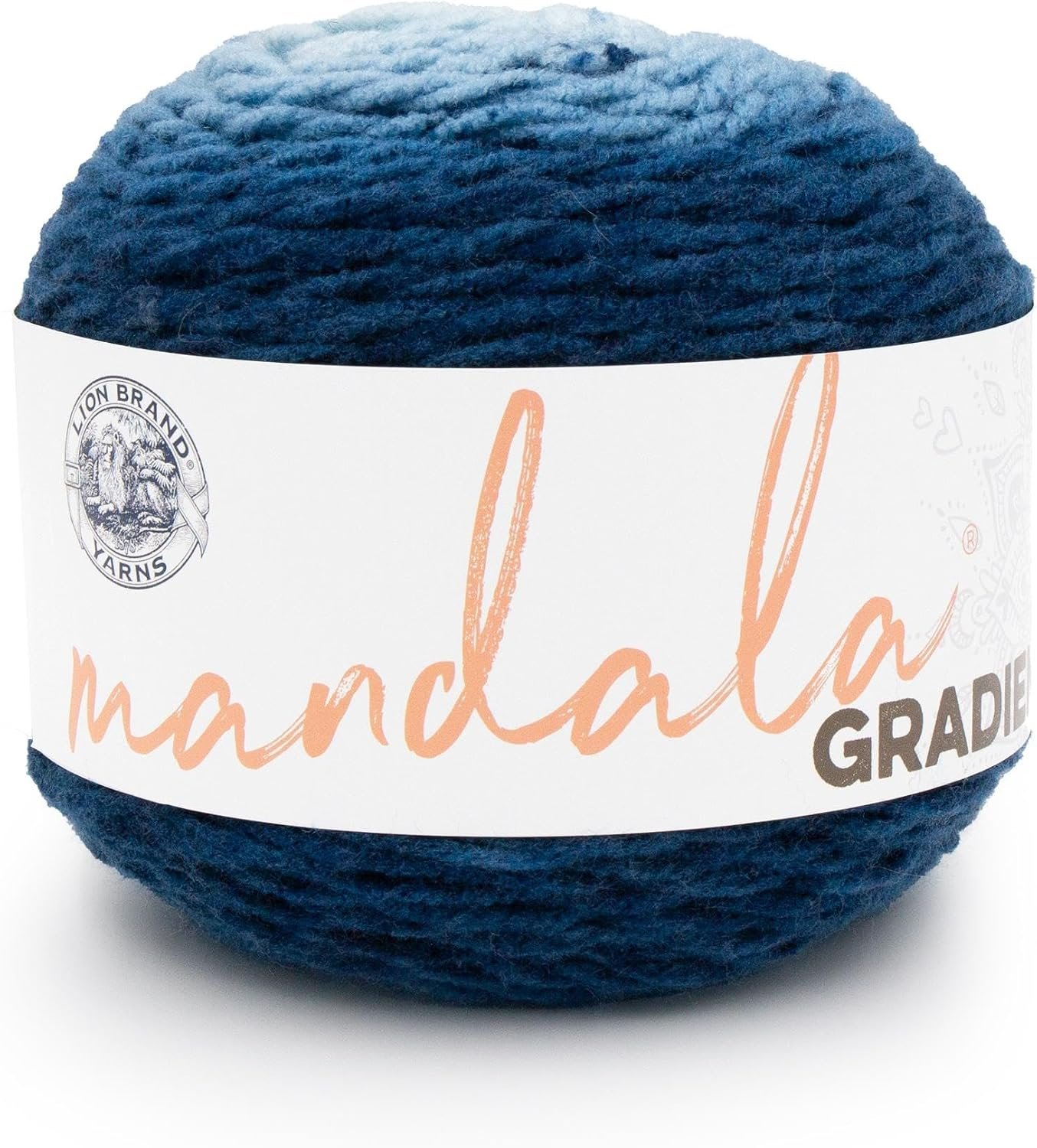 Lion Brand Yarn, Mandala Gradient Variegated Yarn, Steel Blue, 1 Pack
