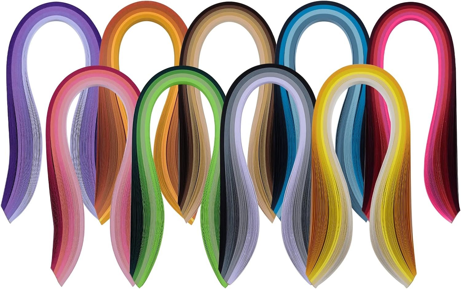 Paper Quilling Strips, 3/16 x 15.4 in (5mm x 39cm), 900 Pieces, 36 Colors