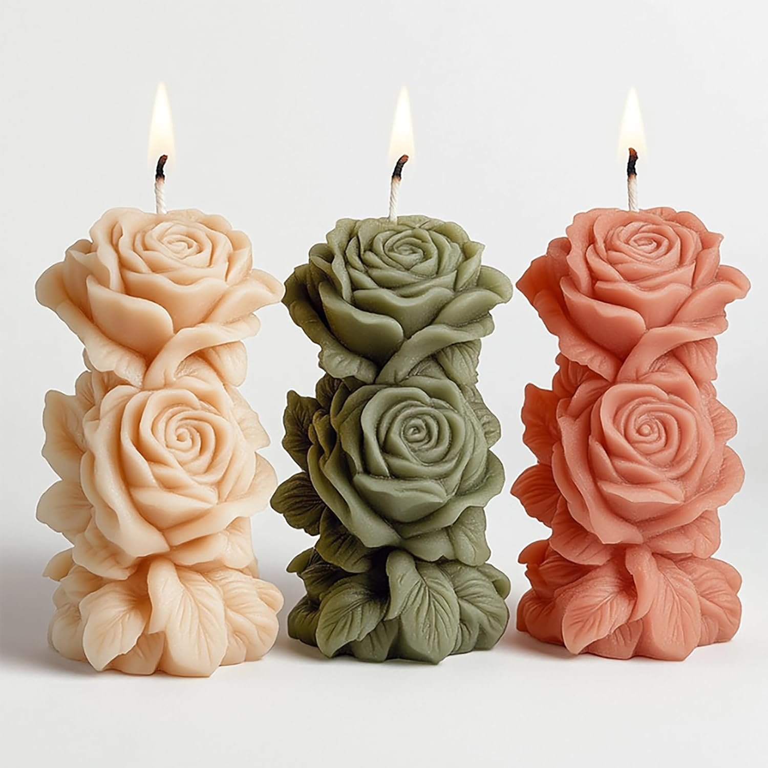 Succulent Flower Silicone Wave Spiral Candle Mold – Silicone Resin Casting Molds for Candle & Resin & Soap Craft Supplies