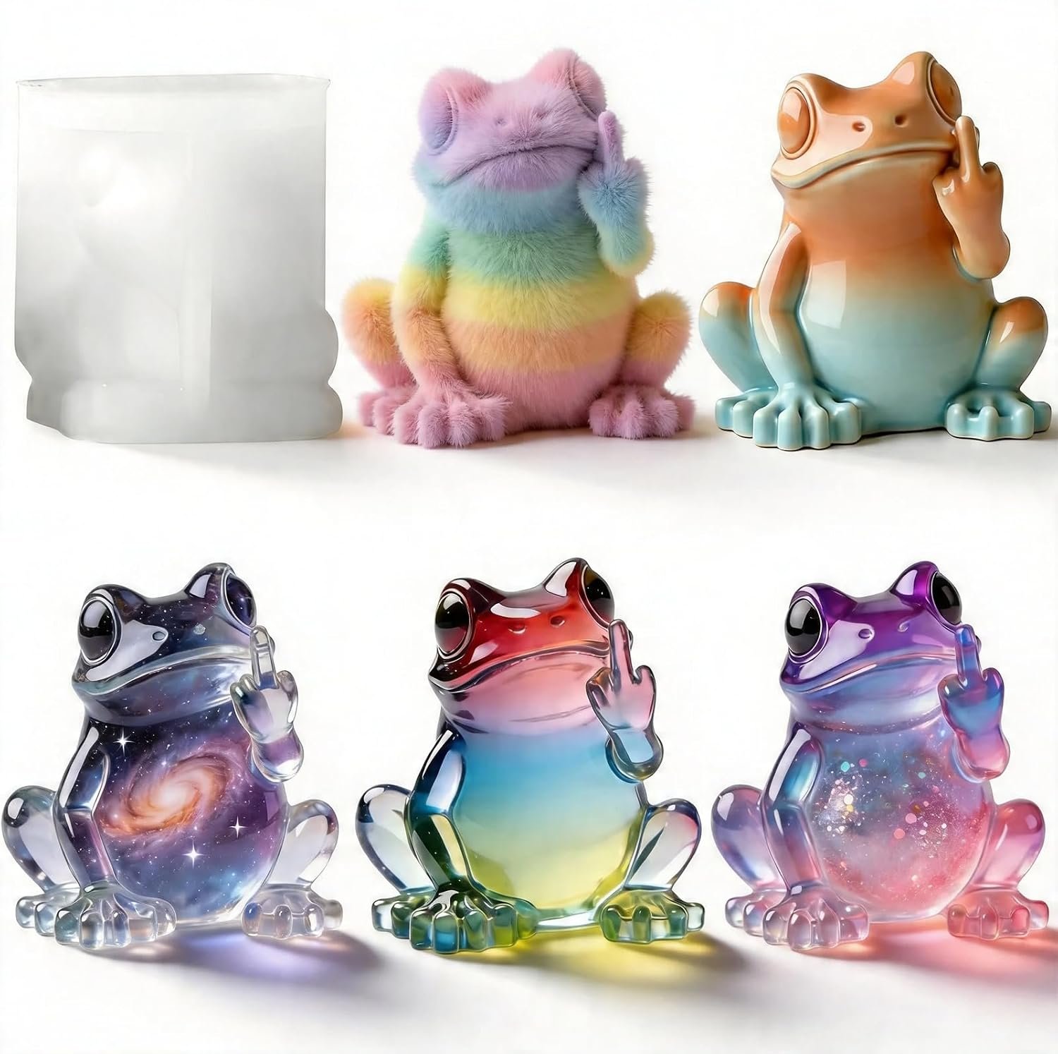Frog Resin Casting Molds, 3D Funny Animals Candle Silicone Molds